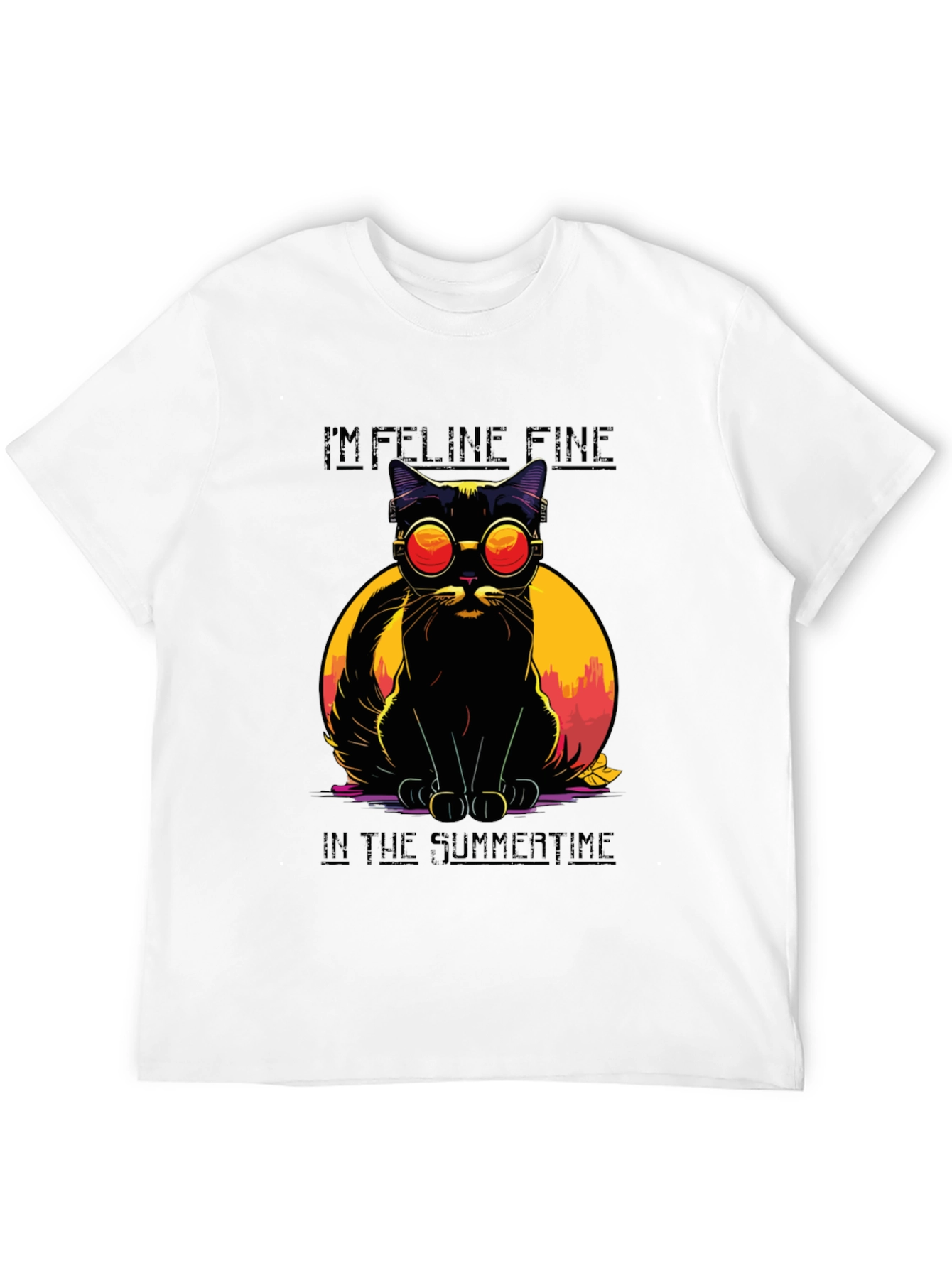 Black Feline Fine Summer Cat T-Shirt view 12