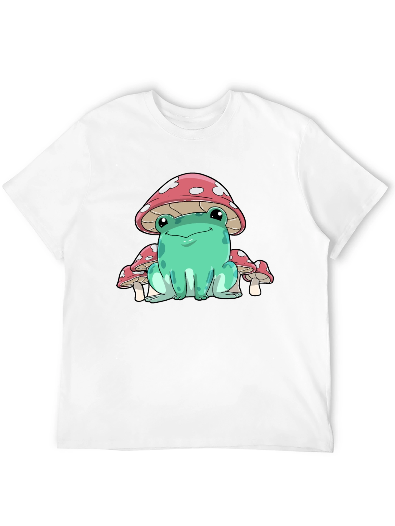 Black Frog Mushroom Graphic Tee - Whimsical Black T-Shirt view 12