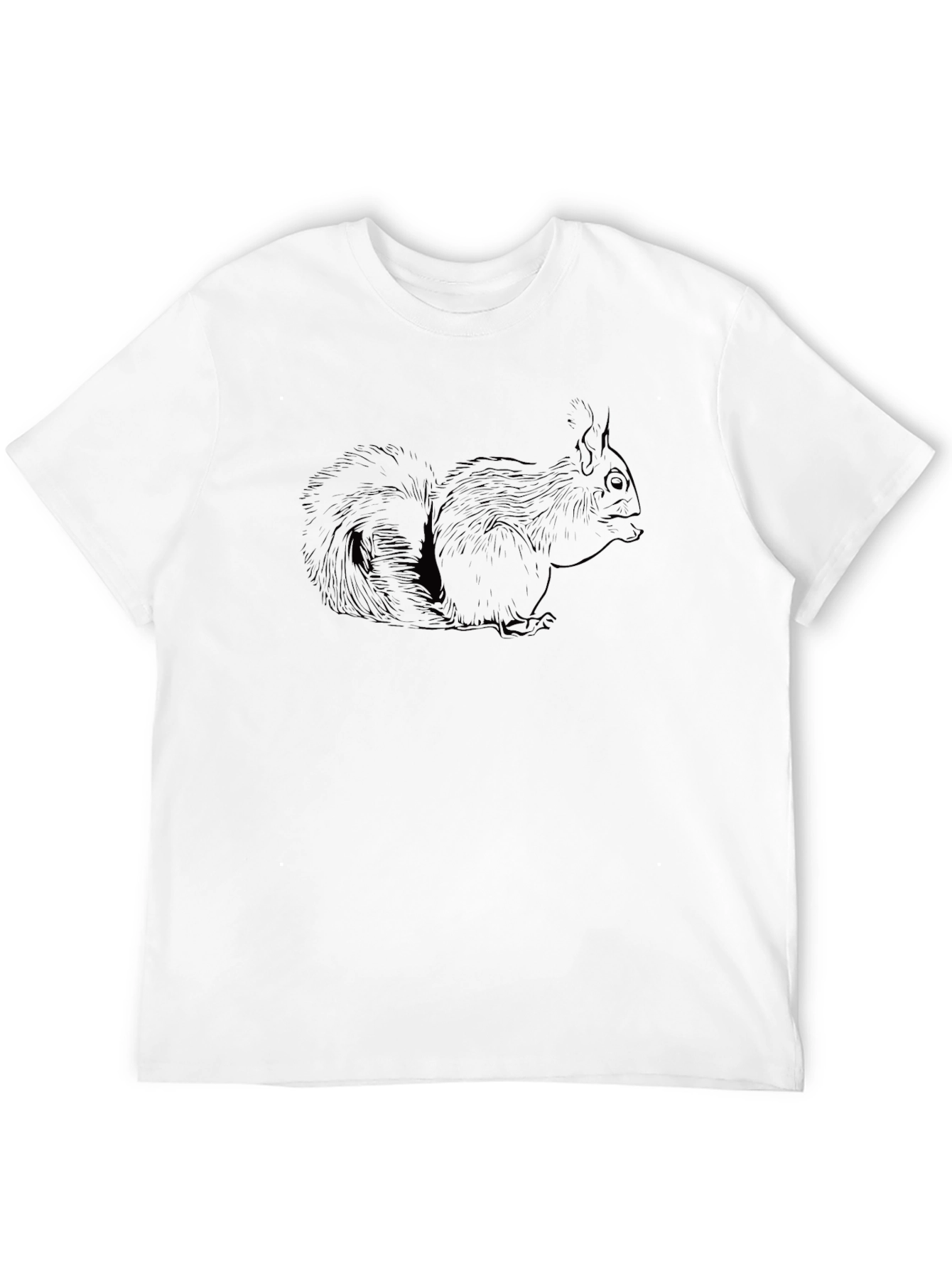 Black Squirrel Graphic Tee - Classic Black Cotton T-Shirt view 12