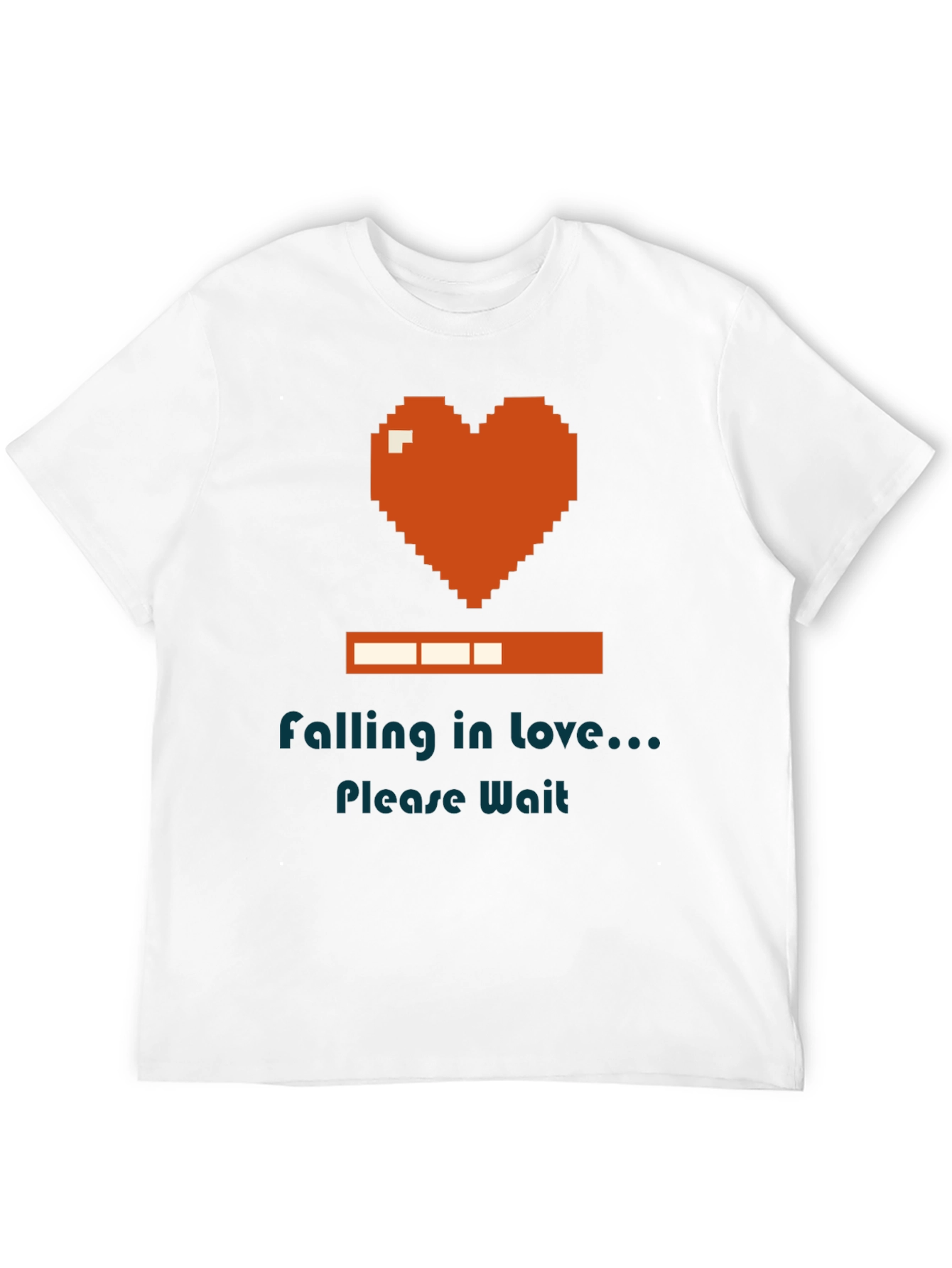 Black Falling in Love Pixel Heart Loading Bar Graphic T-Shirt view 12