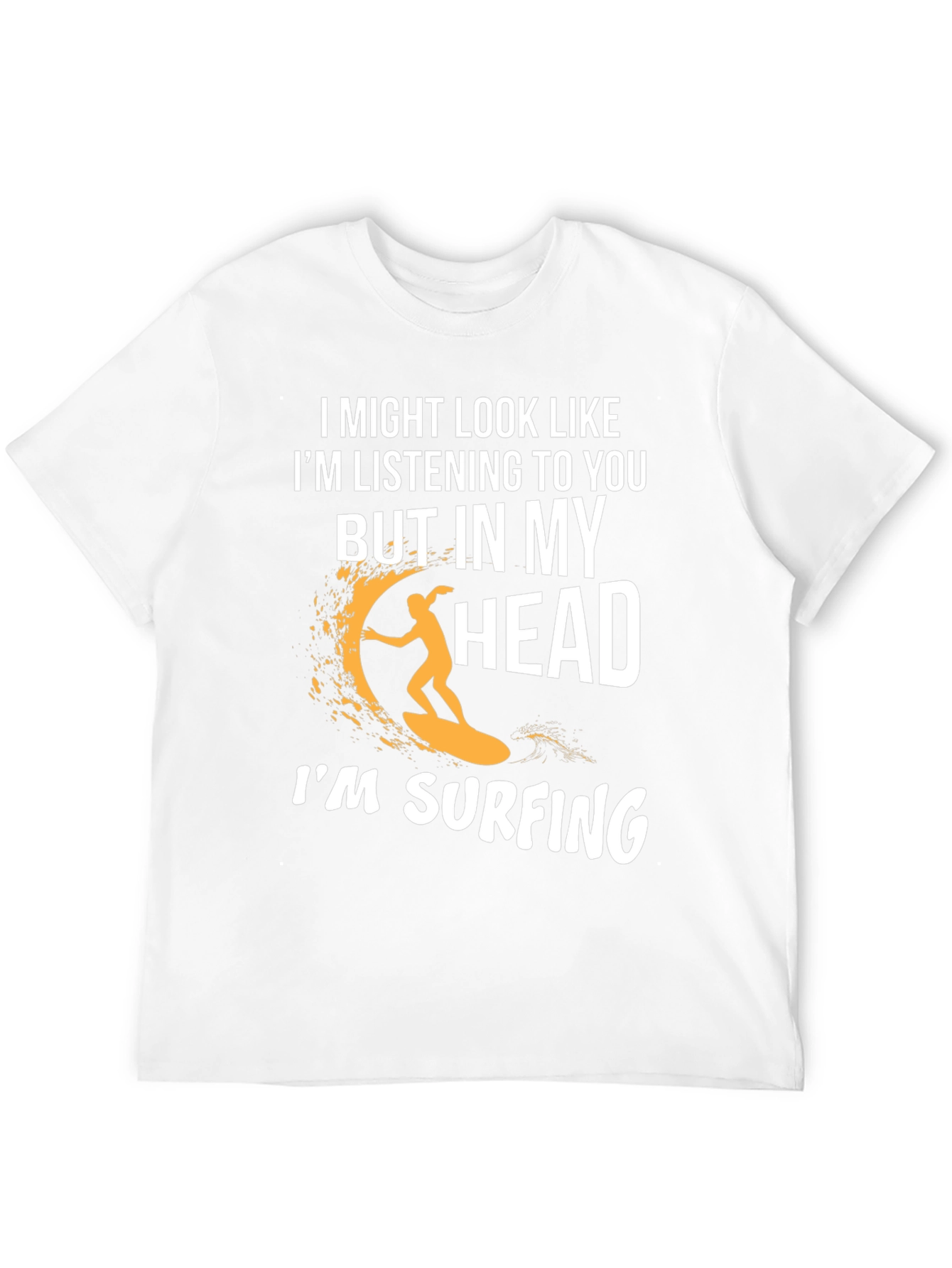 Black Surfing Head T-Shirt - Funny Novelty Tee view 12