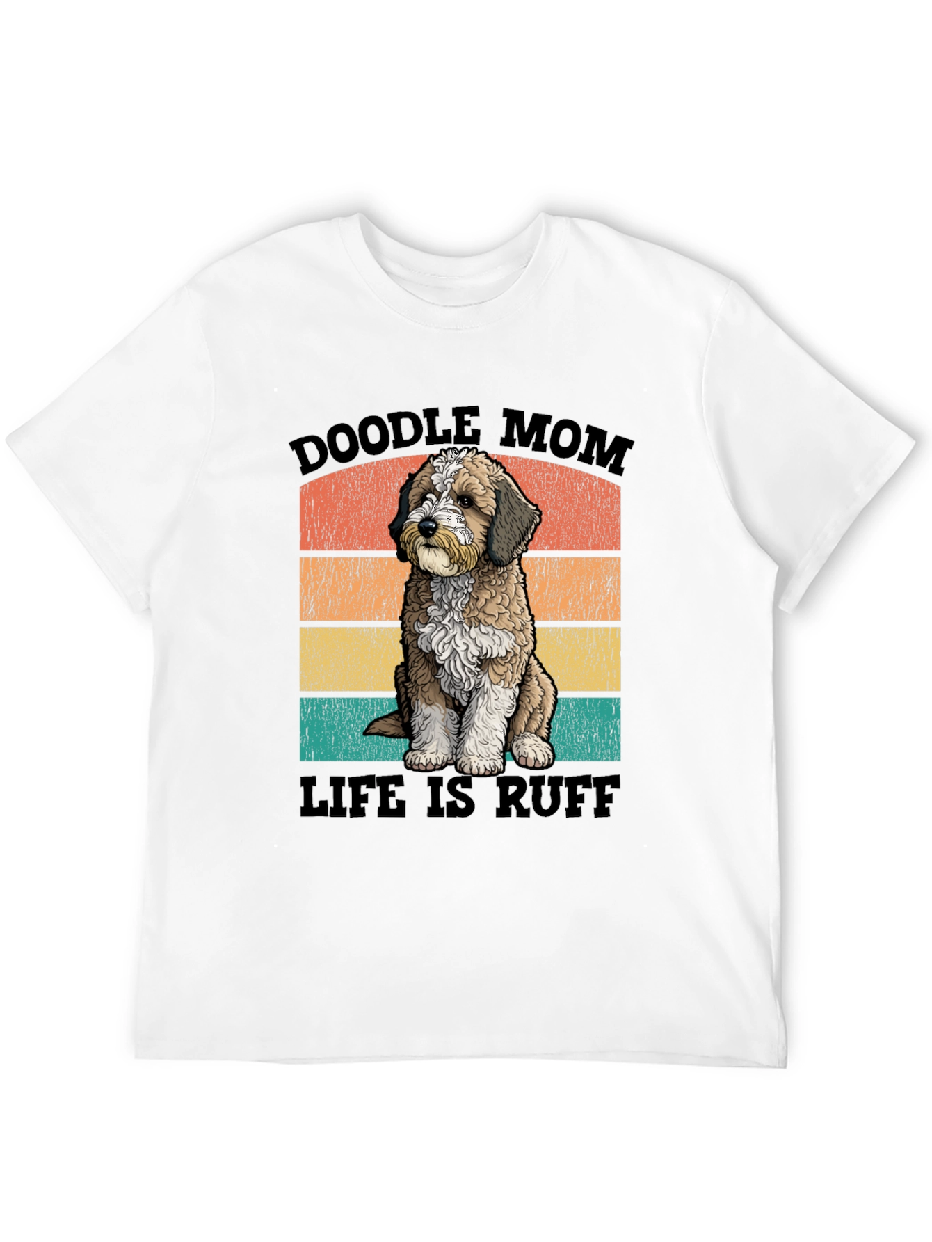Black Doodle Mom Life is Ruff T-Shirt view 12