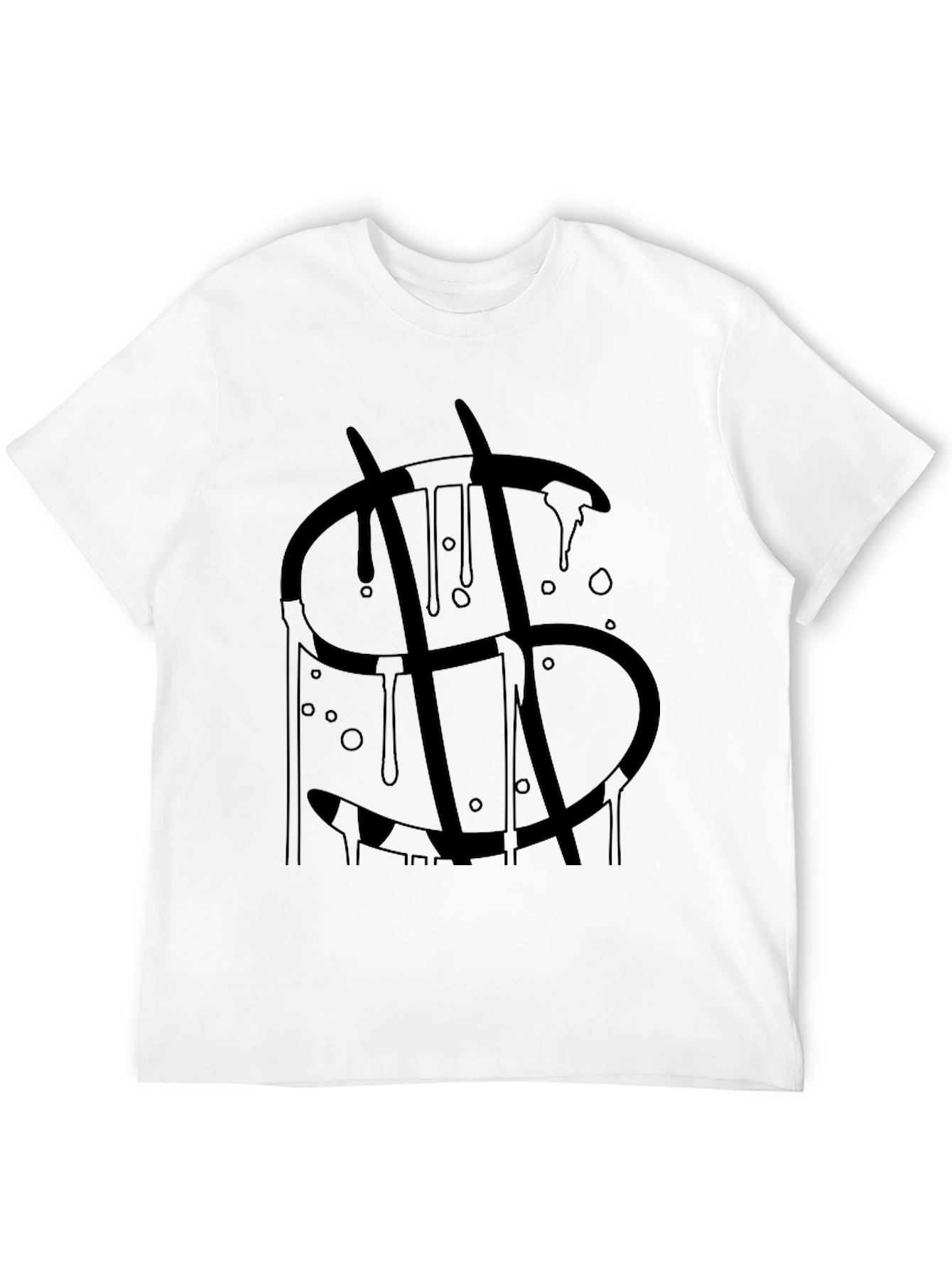 Black Dripping Dollar Sign Black T-Shirt view 12
