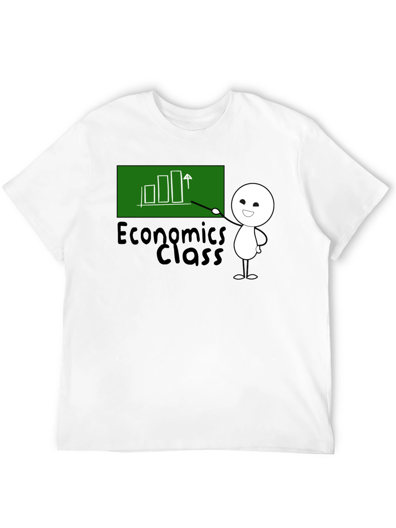 Black Economics Class T-Shirt - Cute Stick Figure view 12
