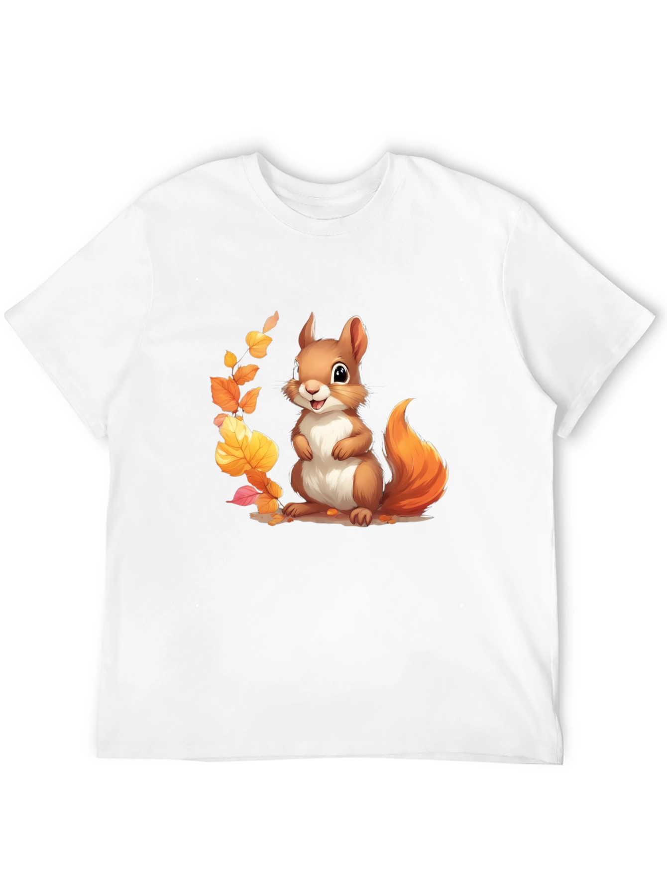 Black Cute Squirrel Graphic T-Shirt - Unisex view 12