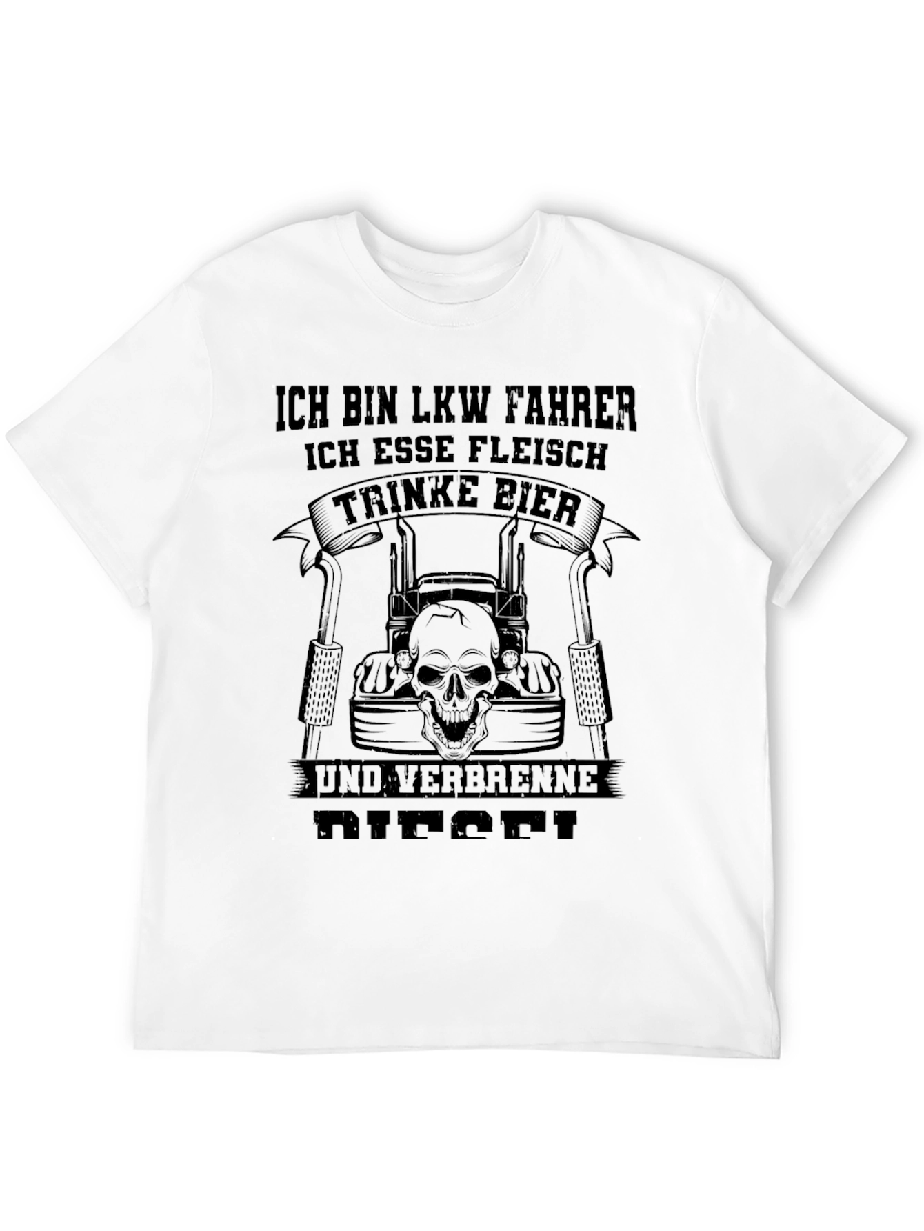 Trucker "Eat Meat, Drink Beer, Burn Diesel" Black T-Shirt - 12