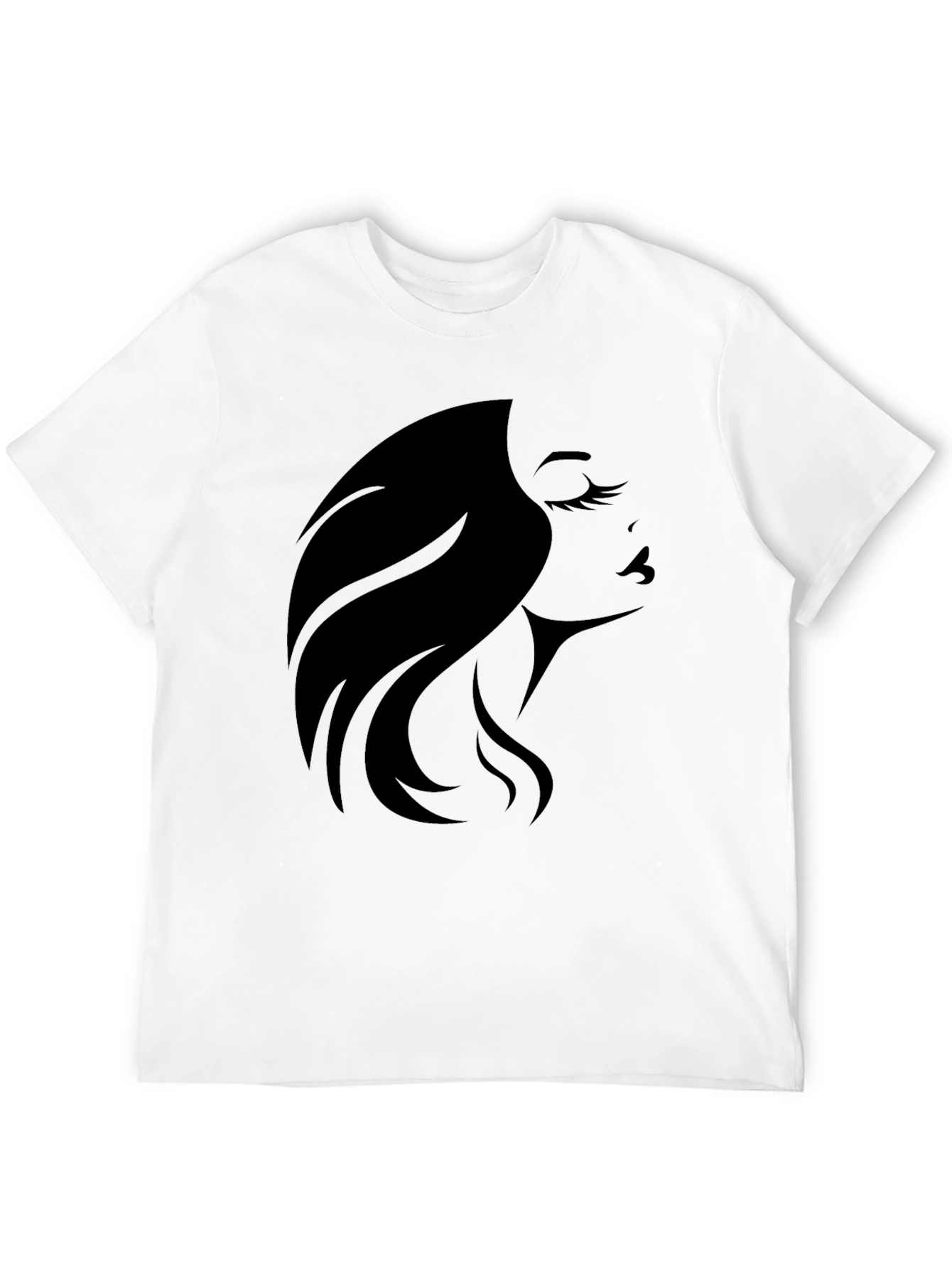 Black Elegant Woman Silhouette Graphic Tee - Black view 12