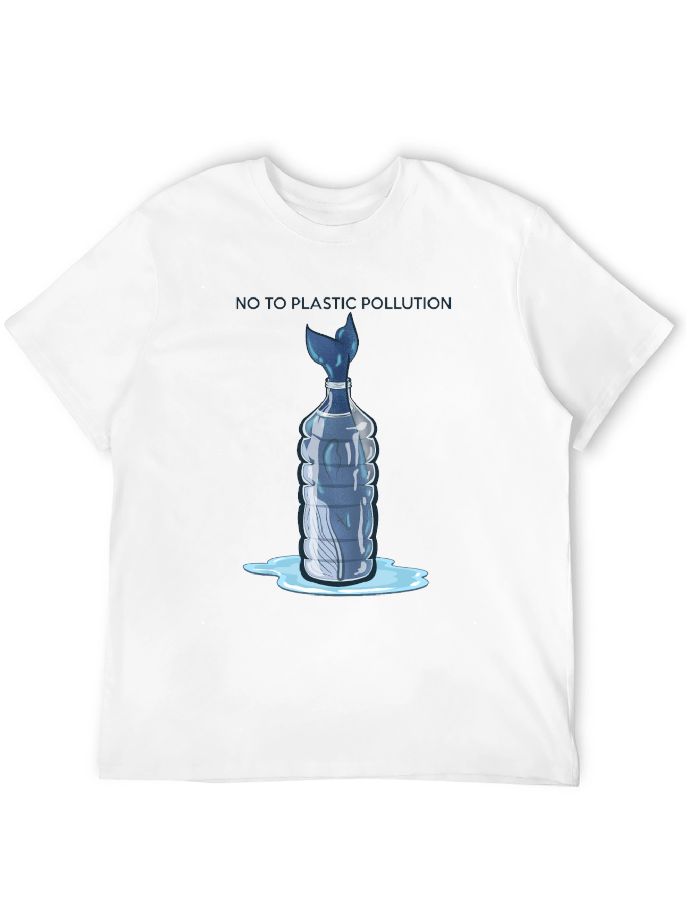 Black Eco-Friendly "No Plastic Pollution" Graphic Tee view 12