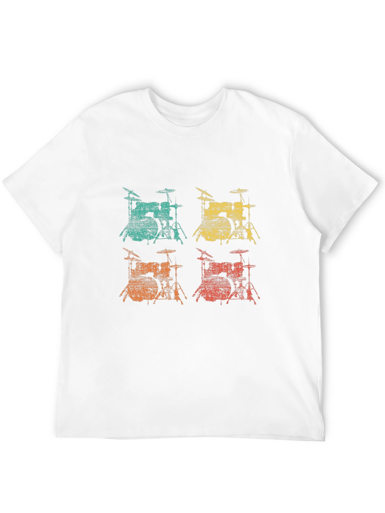 Black Retro Drum Set T-Shirt - Music Lover Tee view 12