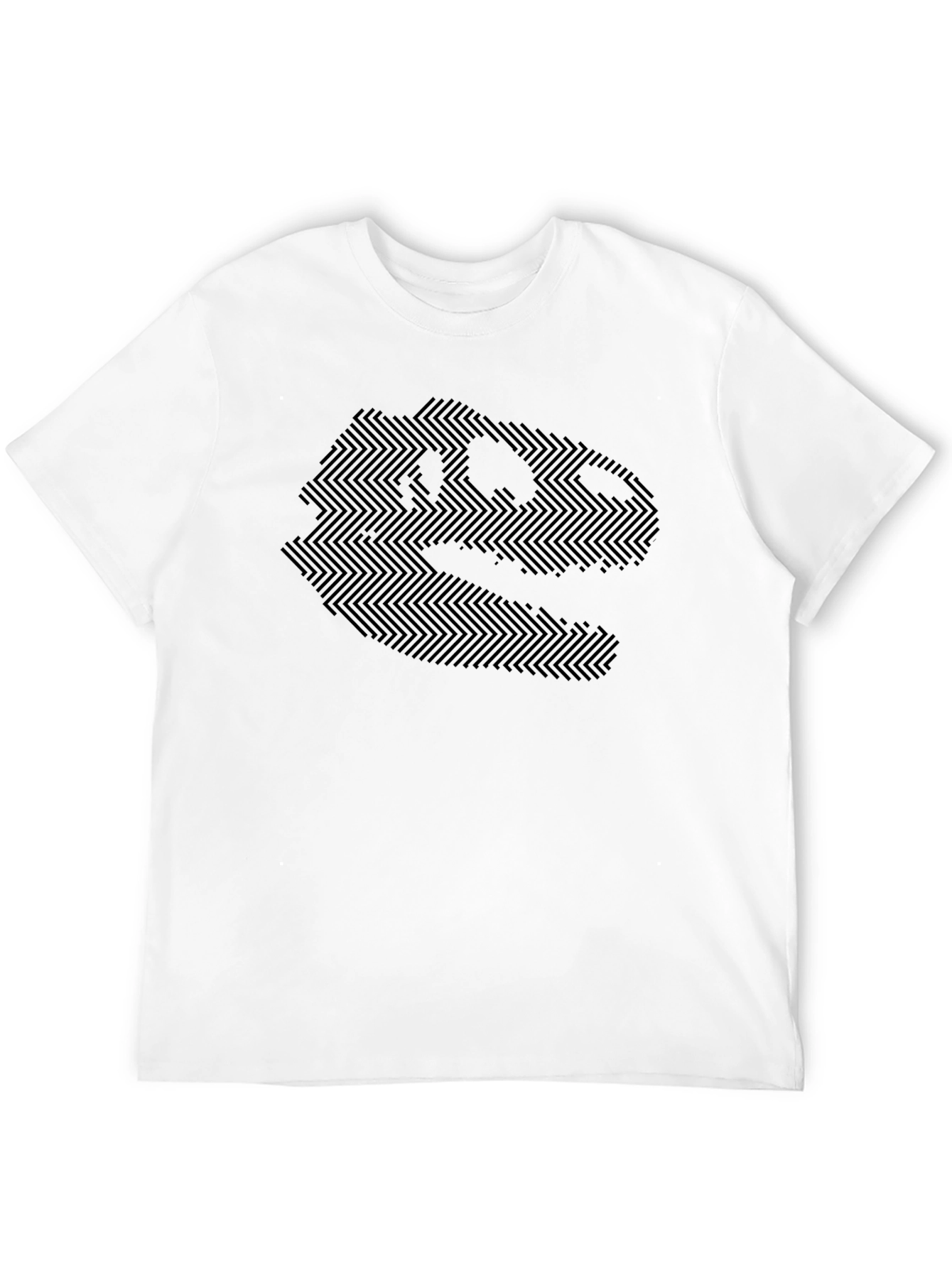Black Geometric Dino Graphic Tee - Black view 12