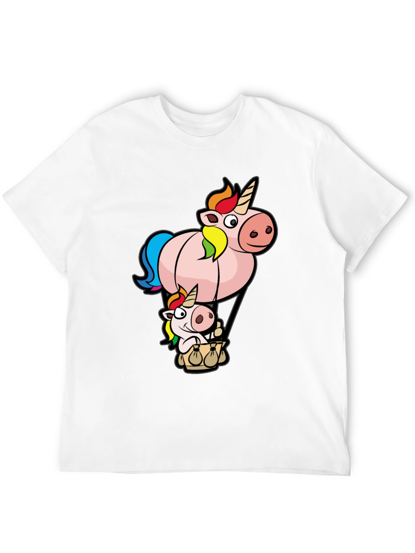 Black Unicorn Hot Air Balloon Graphic T-Shirt view 12