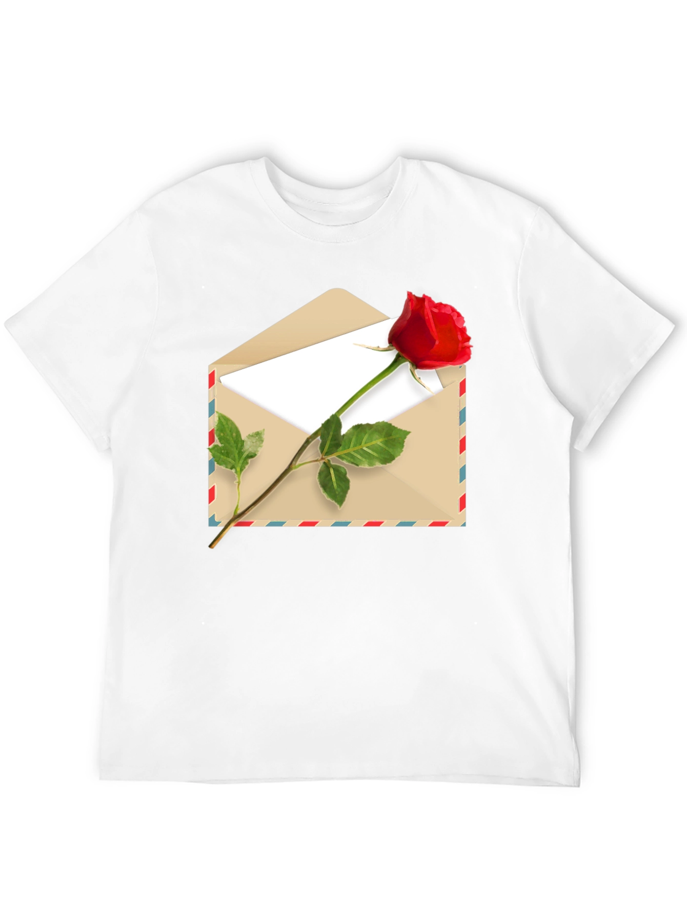 Black Romantic Rose Envelope Graphic Tee - Black view 12