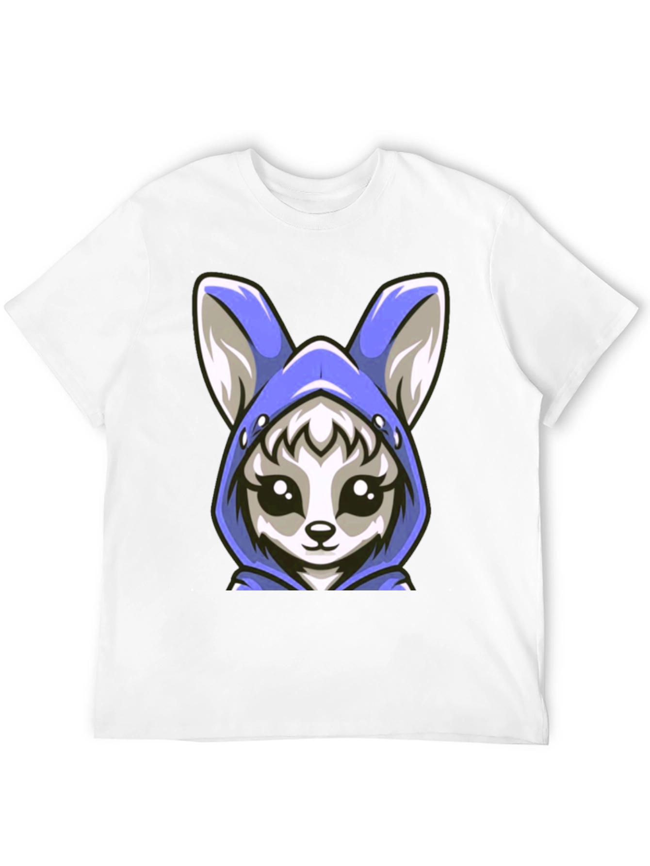 Black Cute Kawaii Fox Hoodie T-Shirt view 12