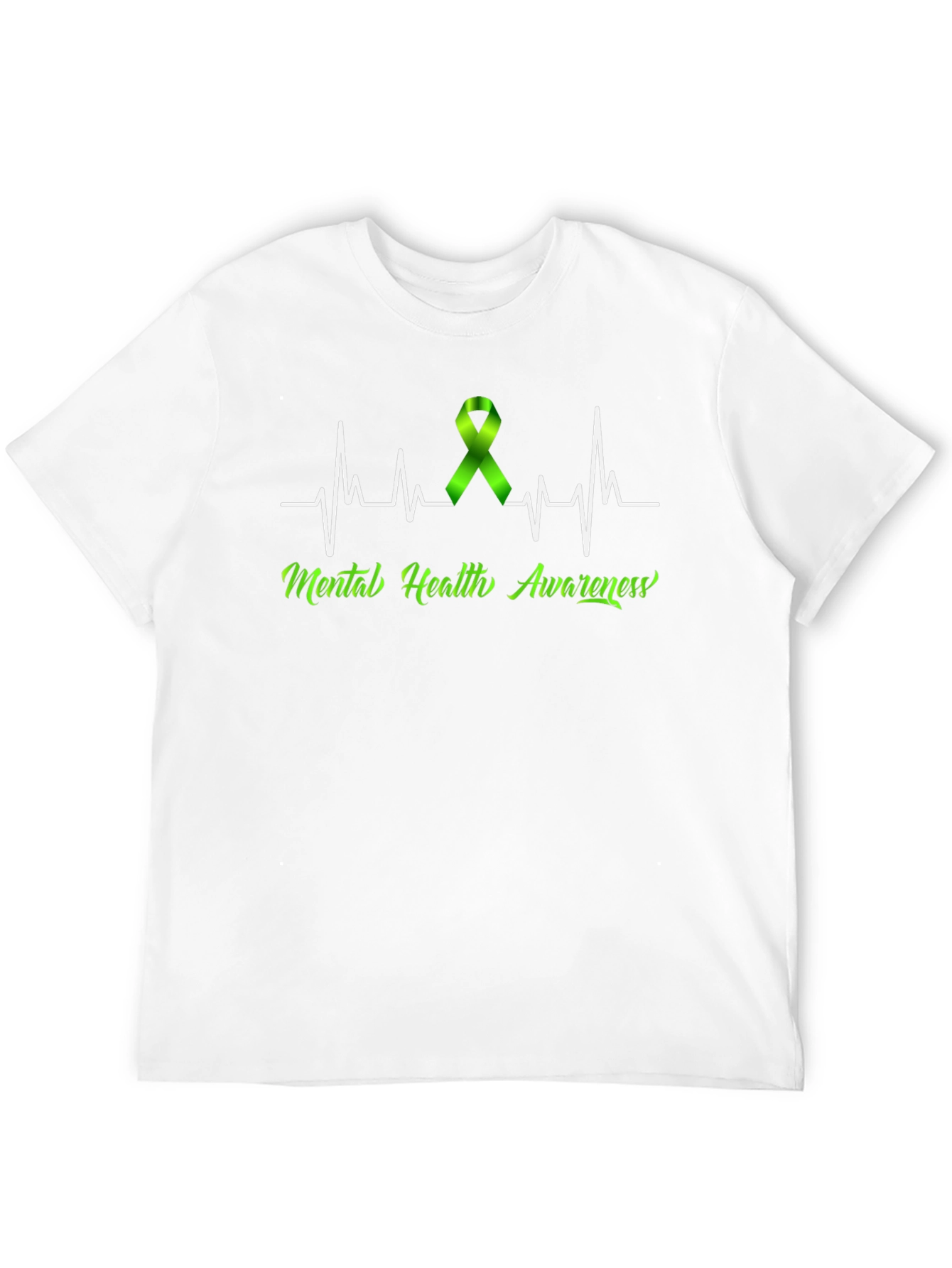 Black Mental Health Awareness Heartbeat T-Shirt view 12