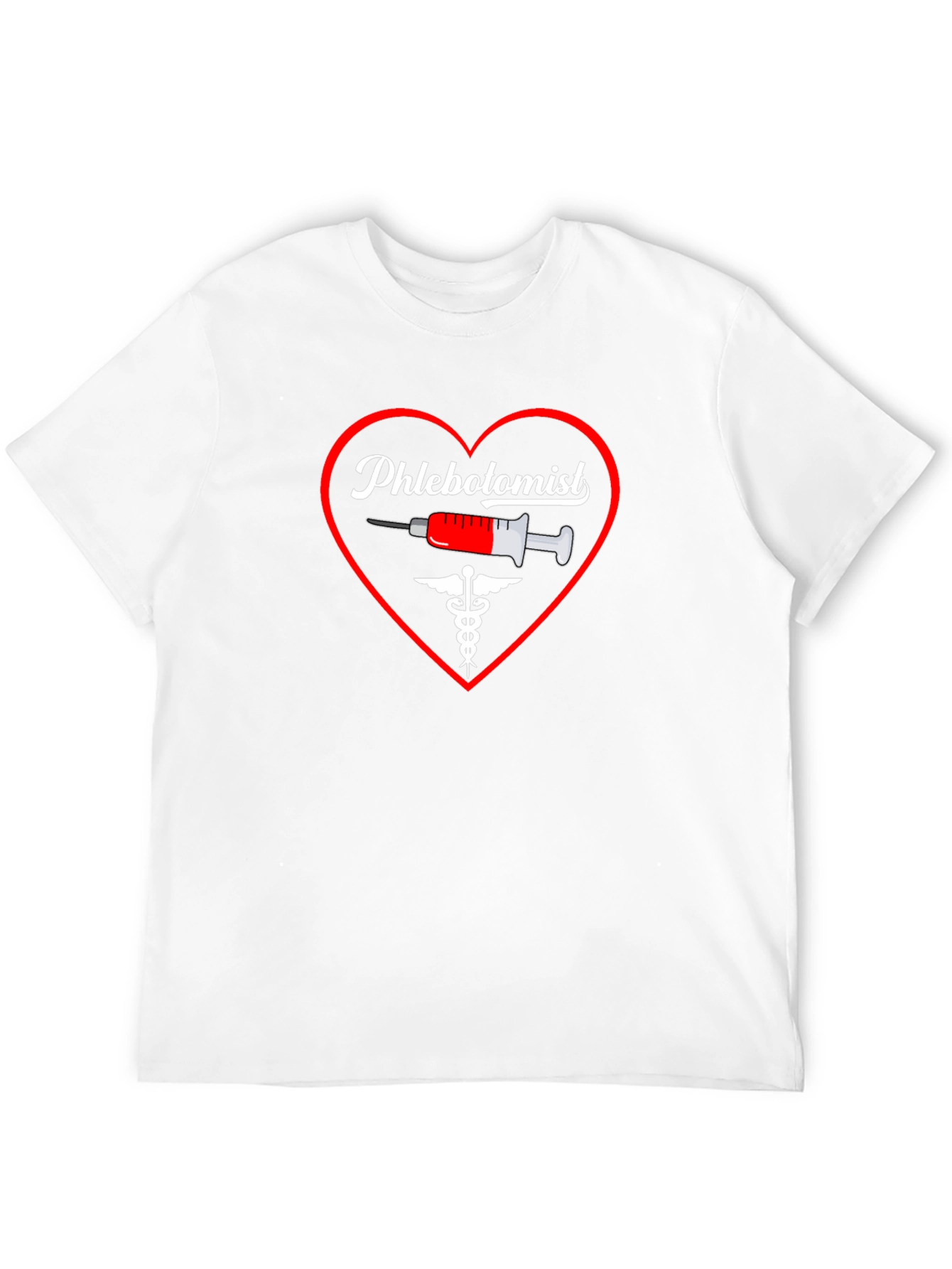 Black Phlebotomist Heart Graphic T-Shirt view 12