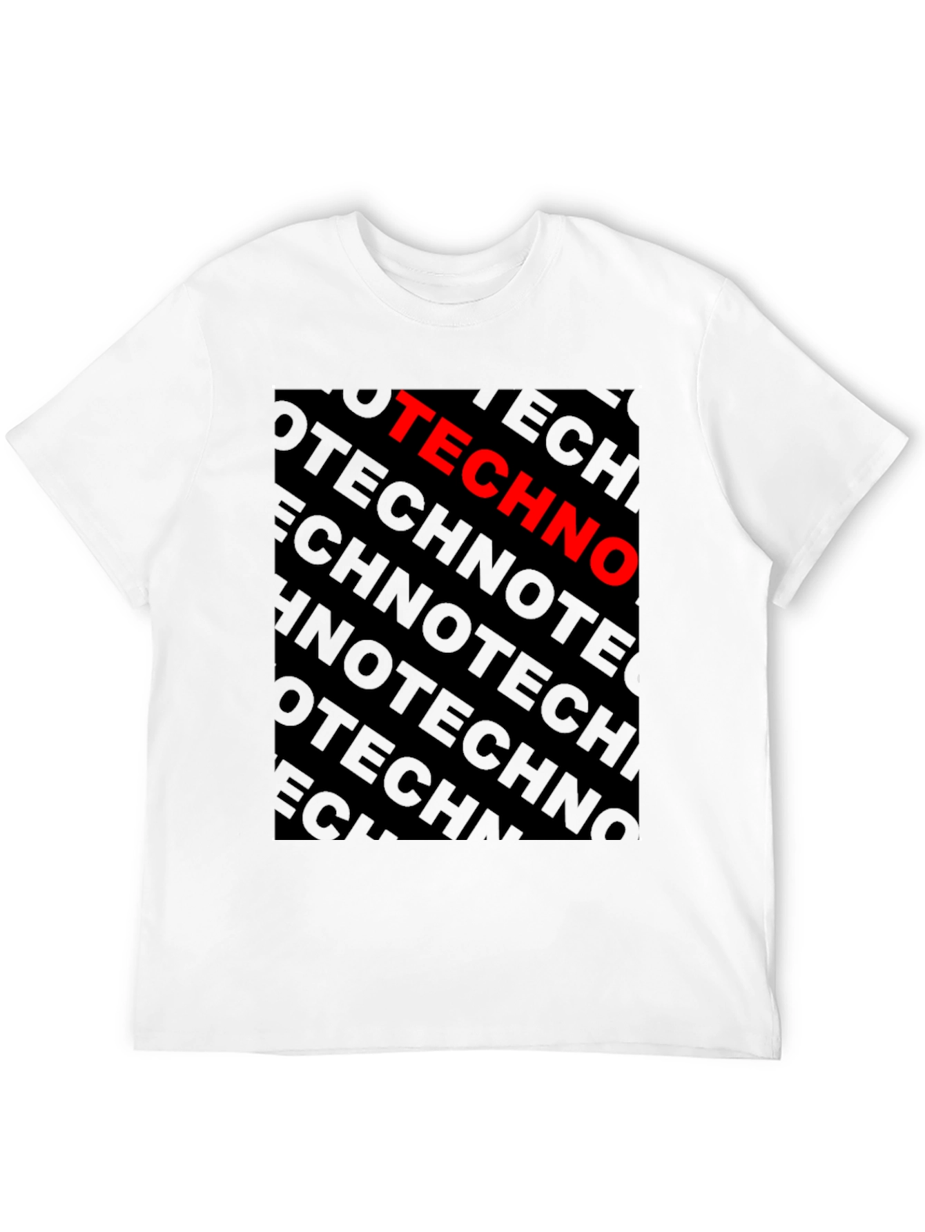 Black Techno Bold Graphic Black T-Shirt view 12