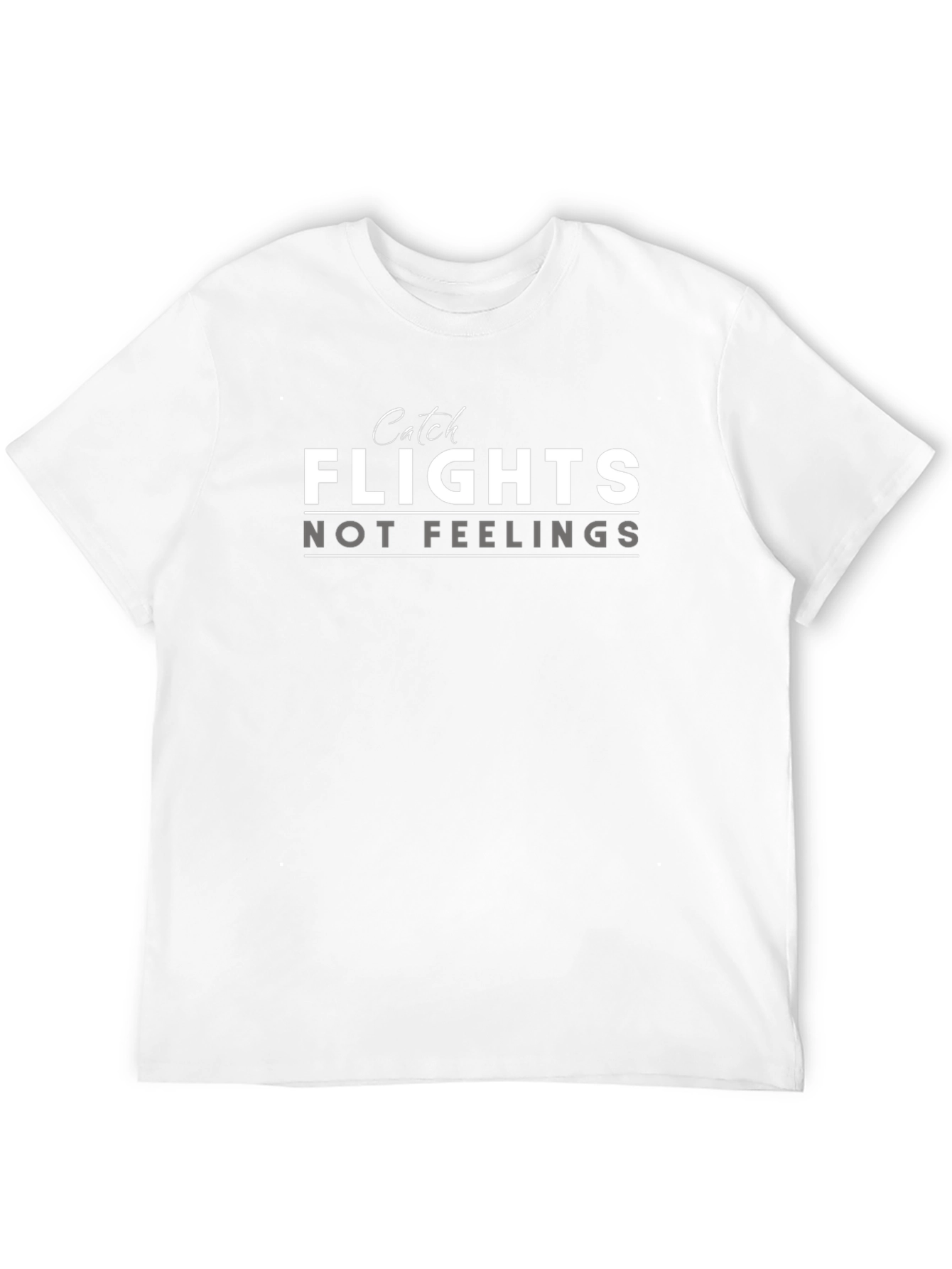 Black Catch Flights Not Feelings Graphic Tee view 12