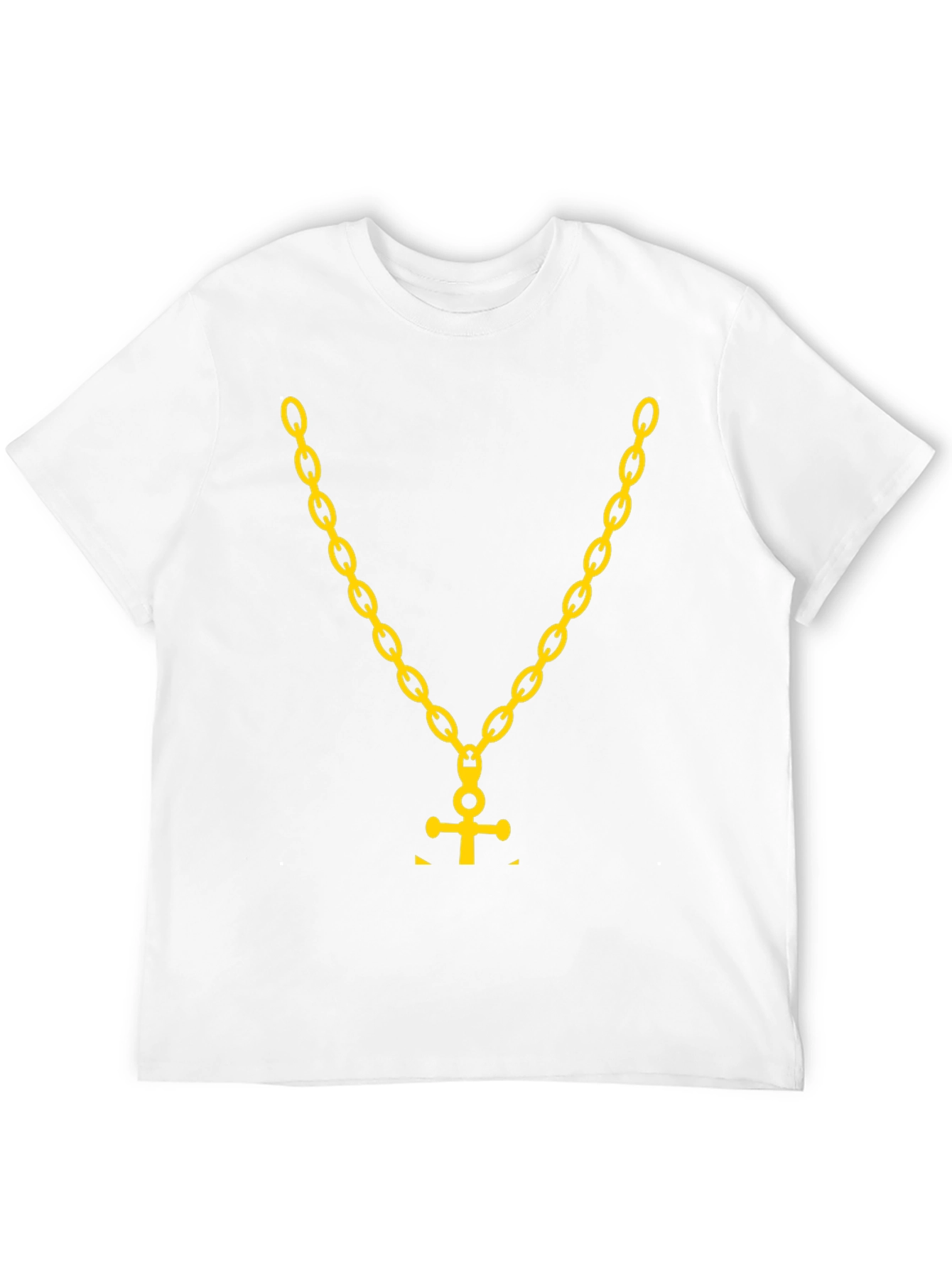 Black Black T-Shirt with Gold Chain Anchor Graphic view 12