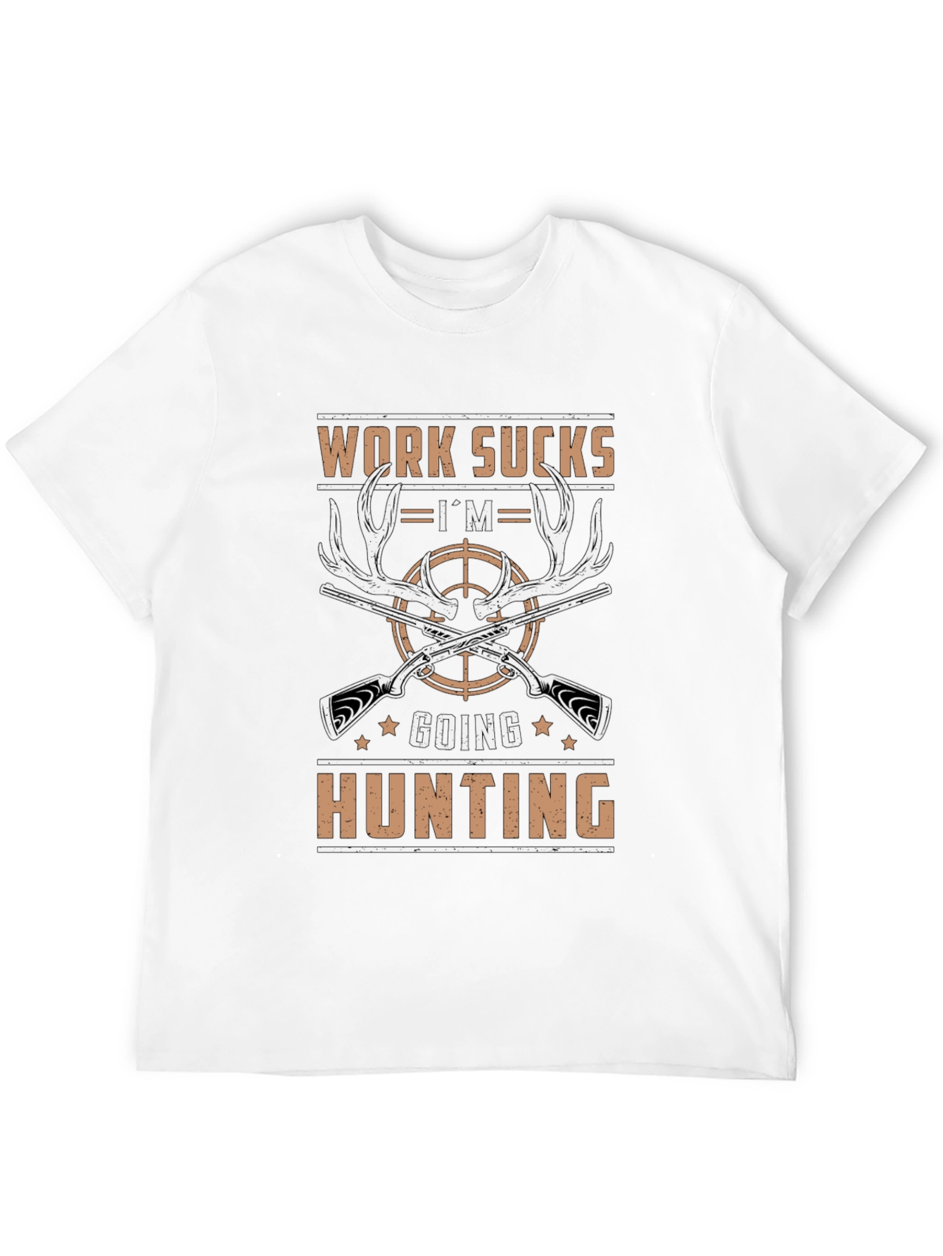 Black Work Sucks I'm Going Hunting T-Shirt view 12