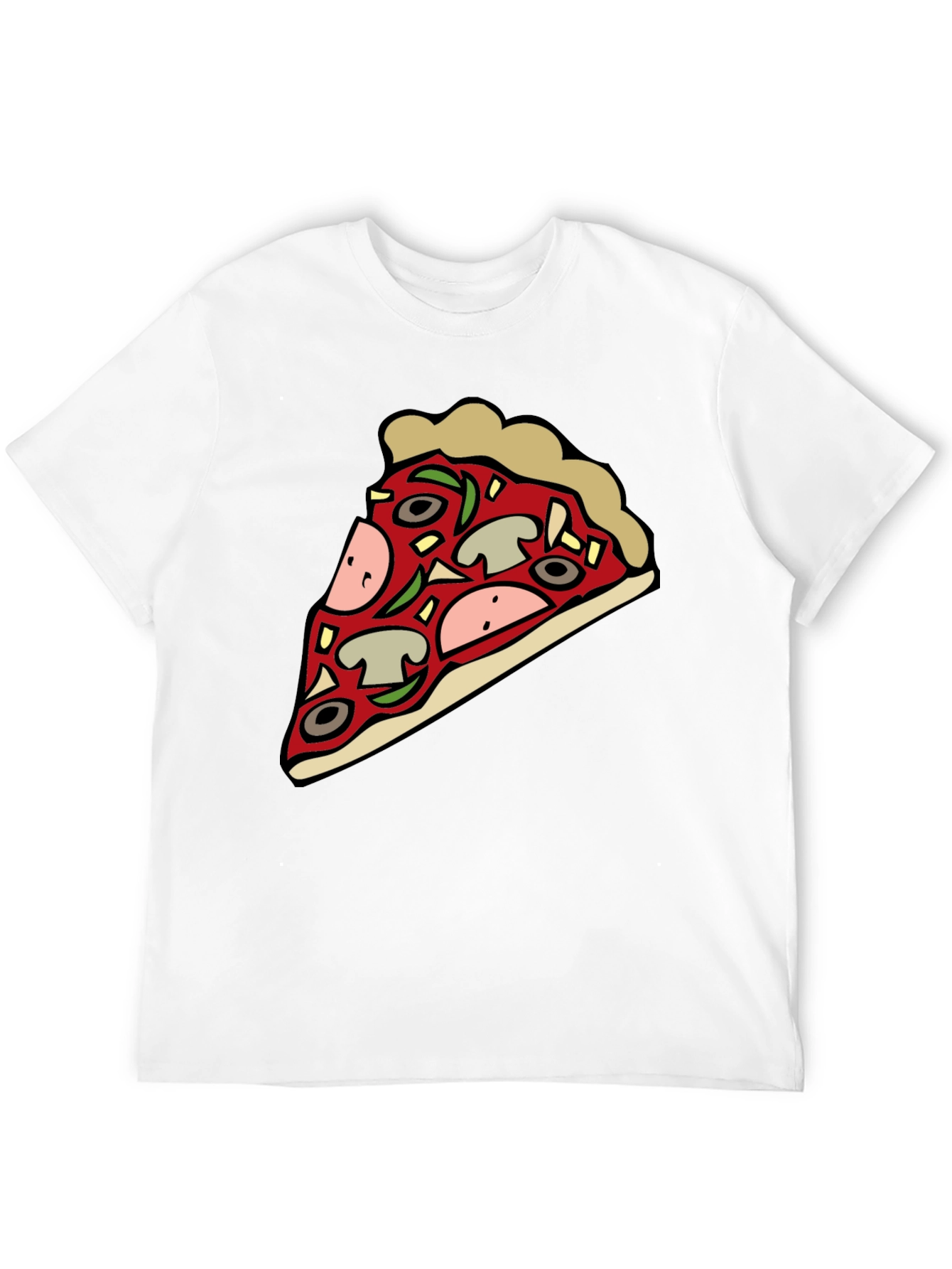 Black Pizza Slice Graphic Black T-Shirt view 12