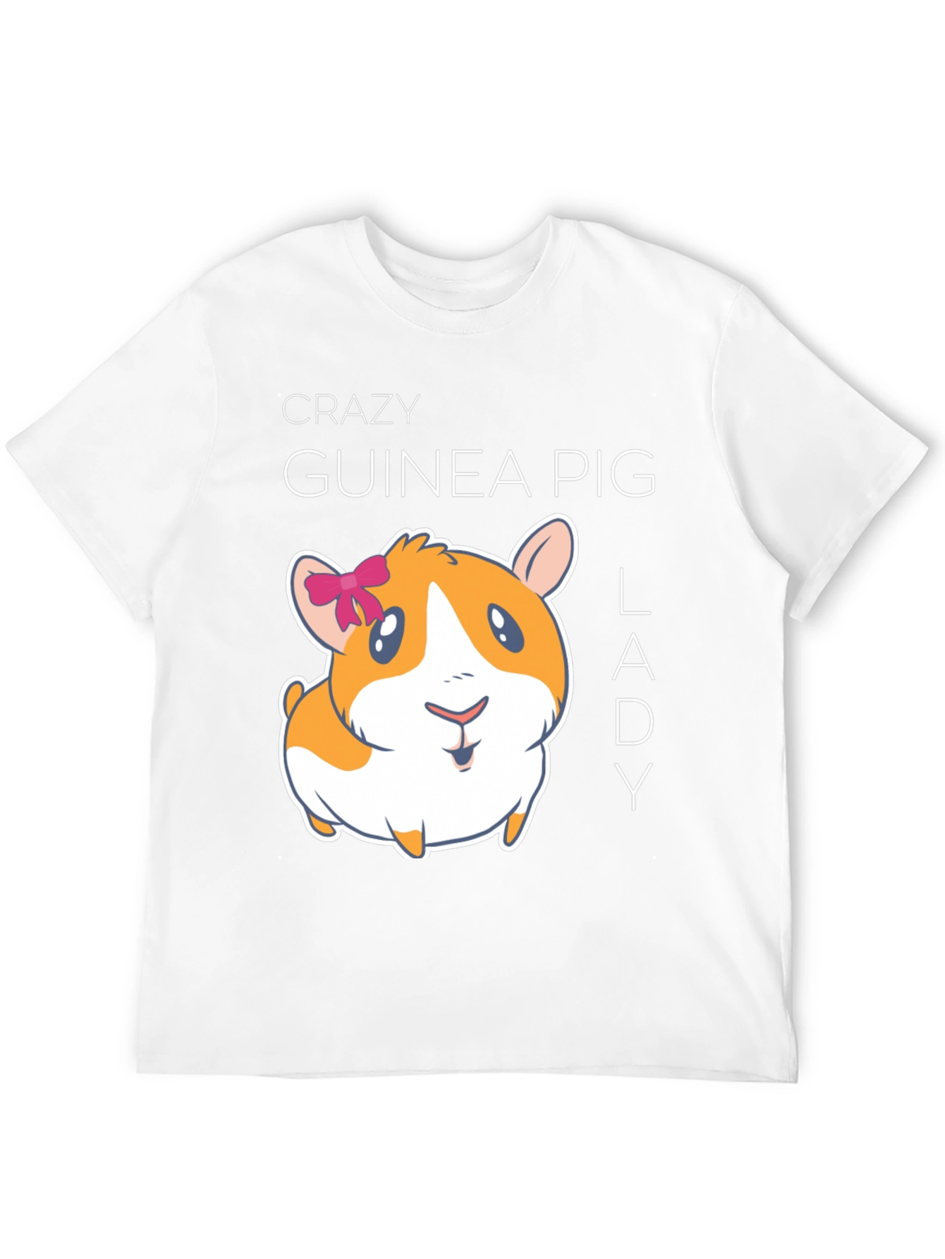 Black Crazy Guinea Pig Lady T-Shirt view 12
