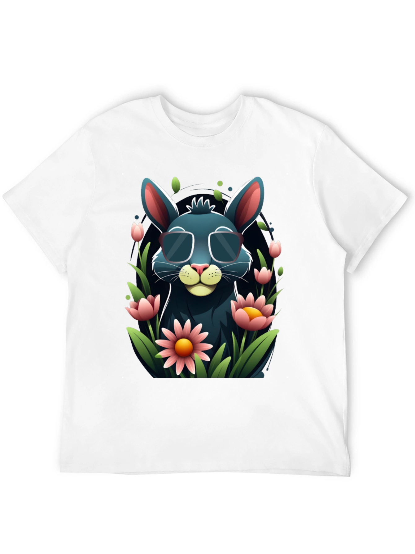 Black Cool Bunny in Shades Graphic Tee view 12