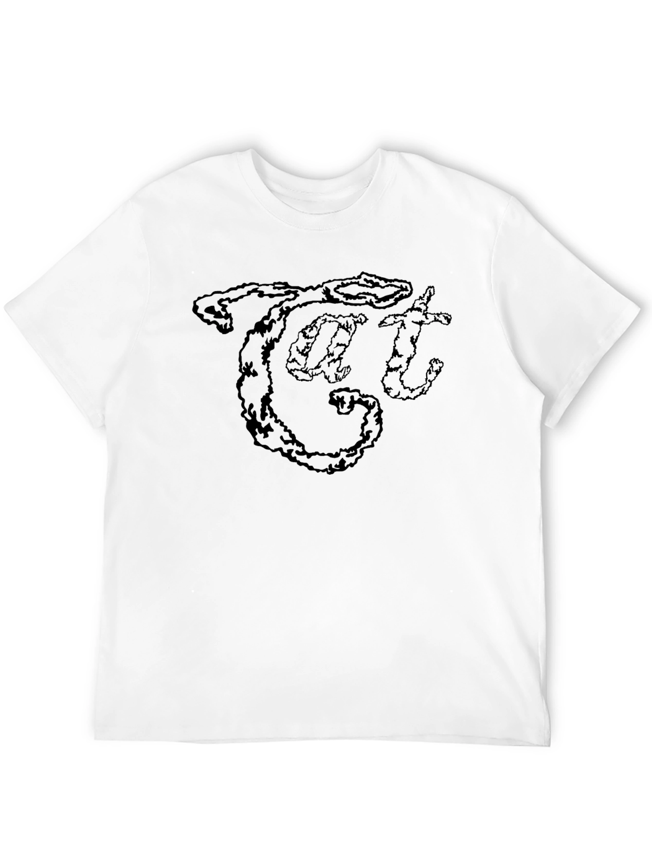 Black Edgy "Cat" Graphic Black T-Shirt view 12