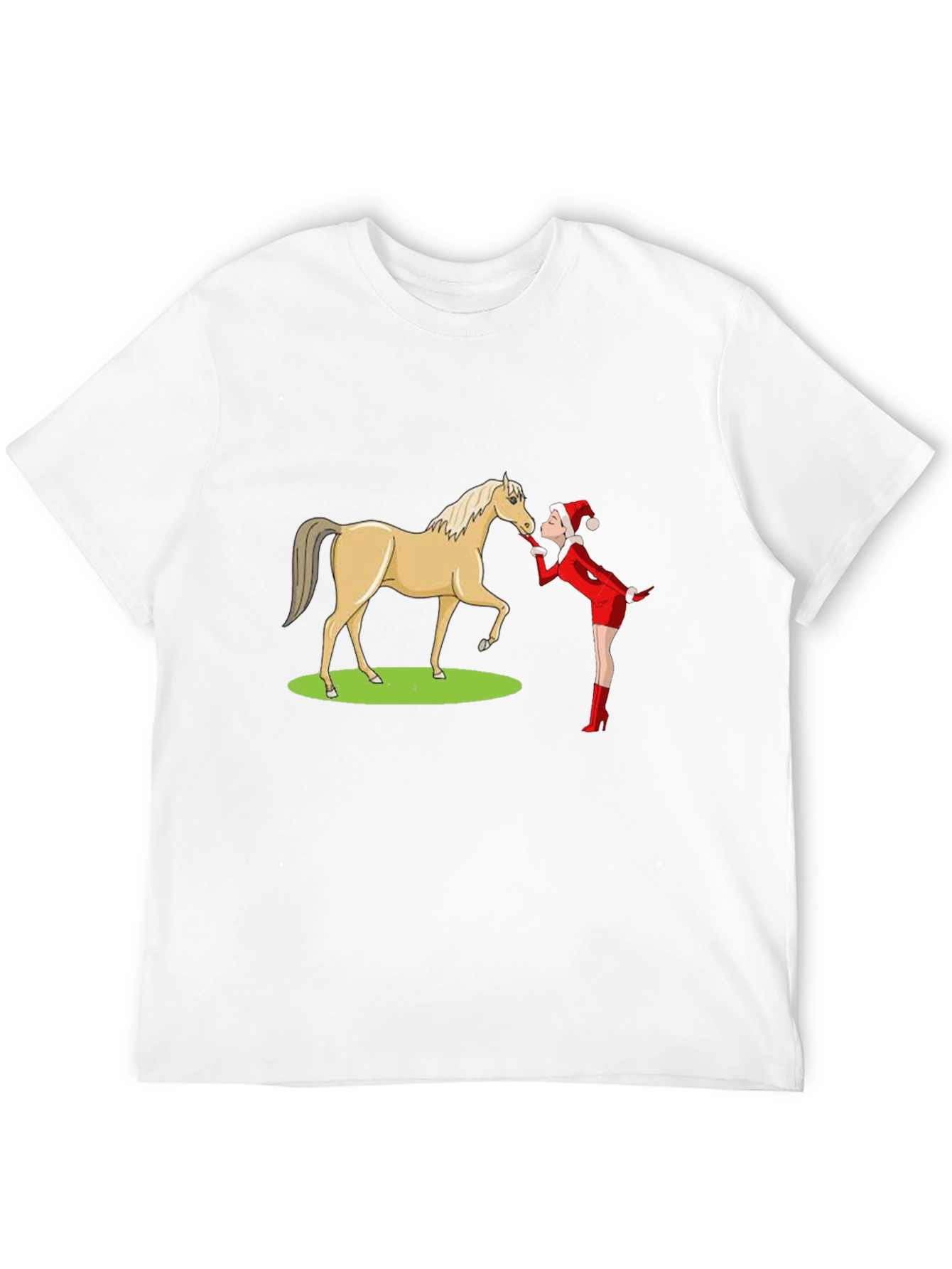 Black Horse Kissing T-Shirt - Funny Animal Graphic Tee view 12