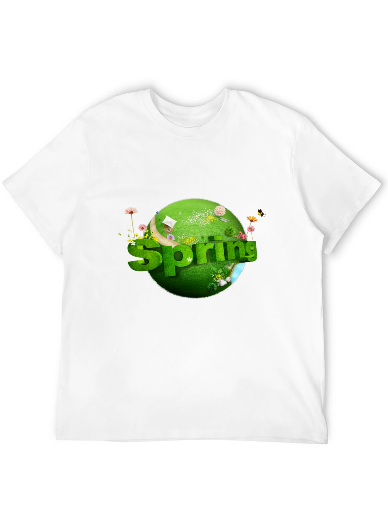 Black Springtime Graphic T-Shirt - Black Cotton Tee view 12