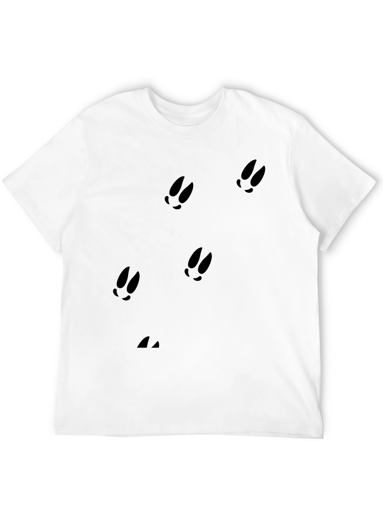 Black Black Tee with Animal Tracks Pattern view 12