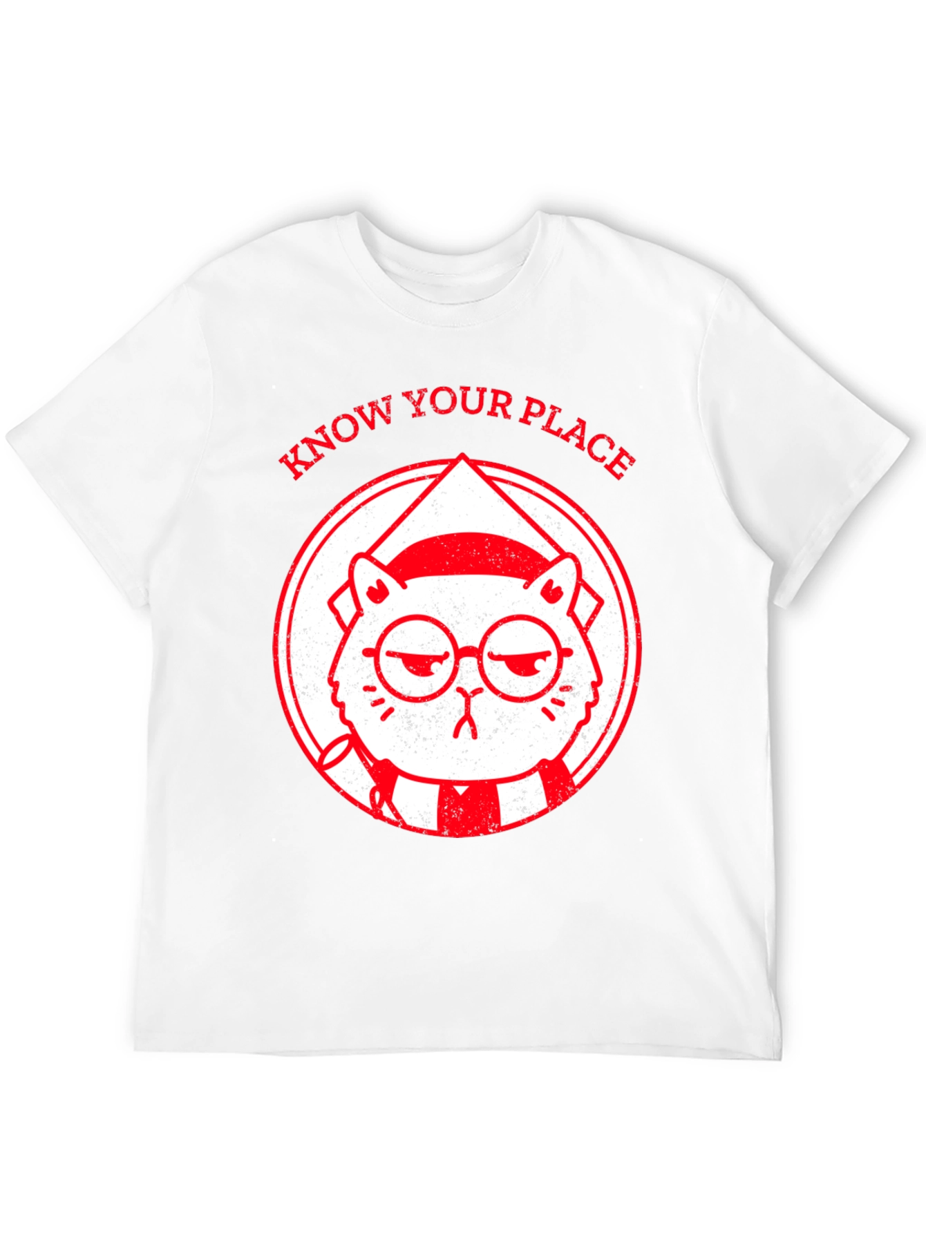 Black Know Your Place Funny Cat Graphic T-Shirt view 12