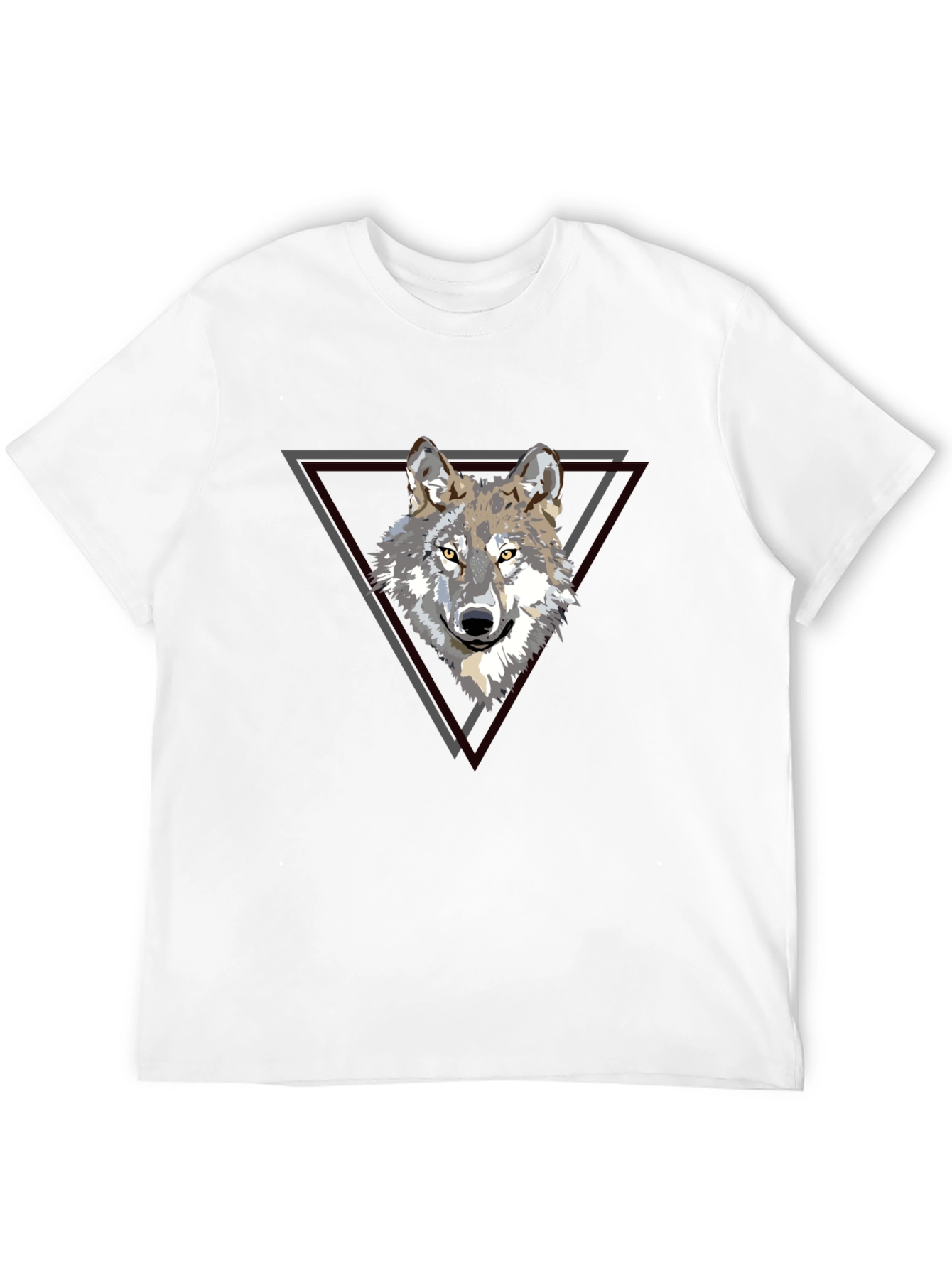Black Wolf Triangle Graphic Print Tee - Black view 12