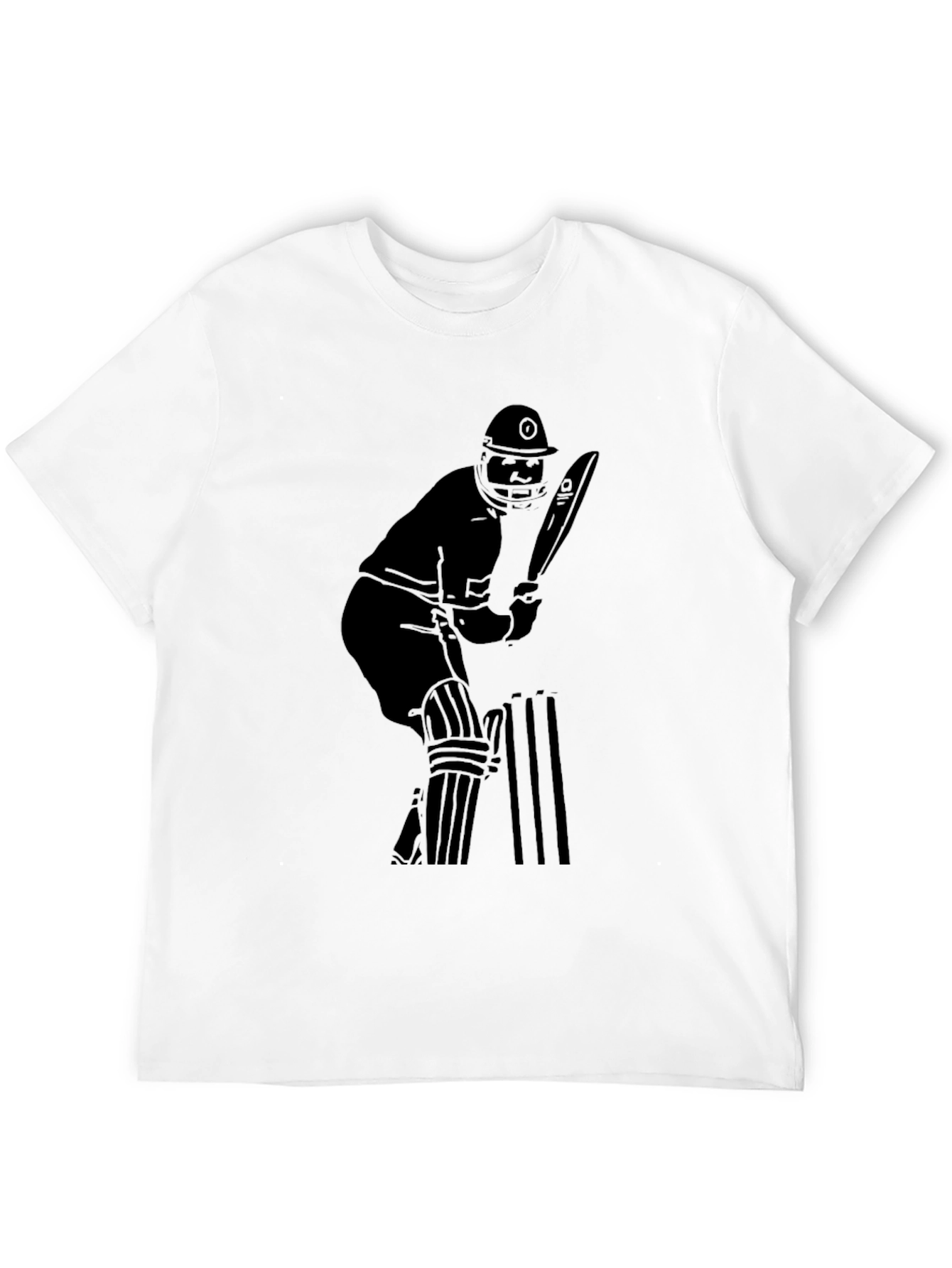 Black Cricket Player Graphic Tee - Black view 12