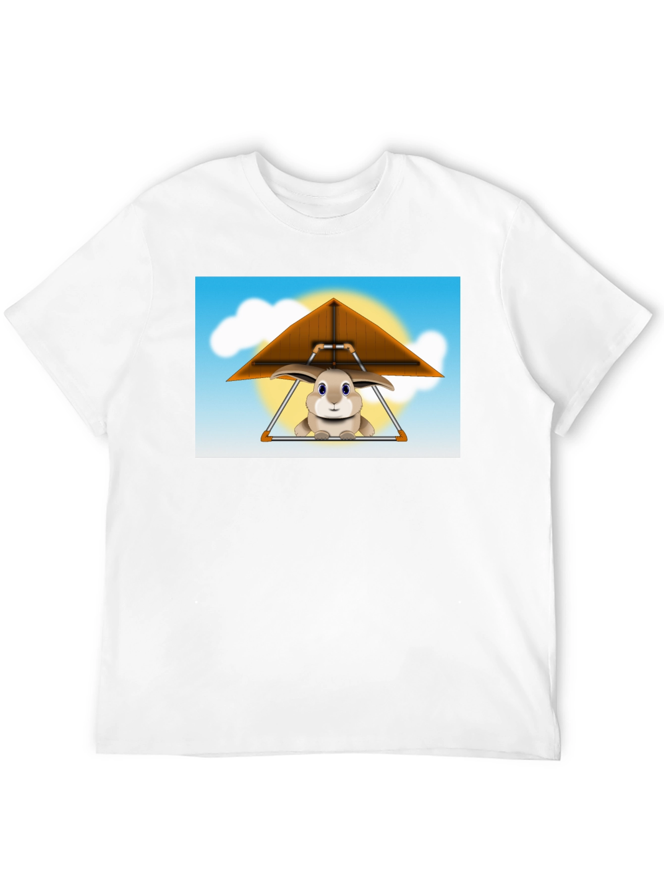 Black Bunny Hang Gliding Black T-Shirt view 12