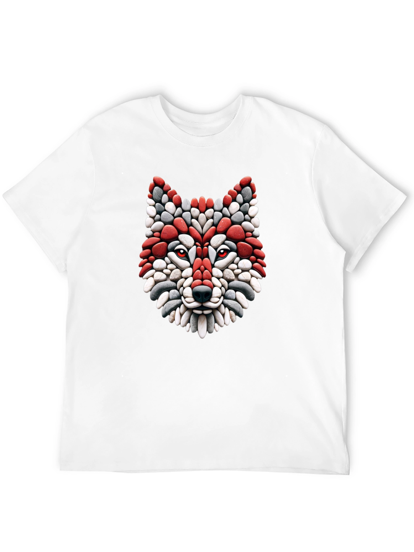 Black Wolf Mosaic Graphic Tee - Stylish Black T-Shirt view 12
