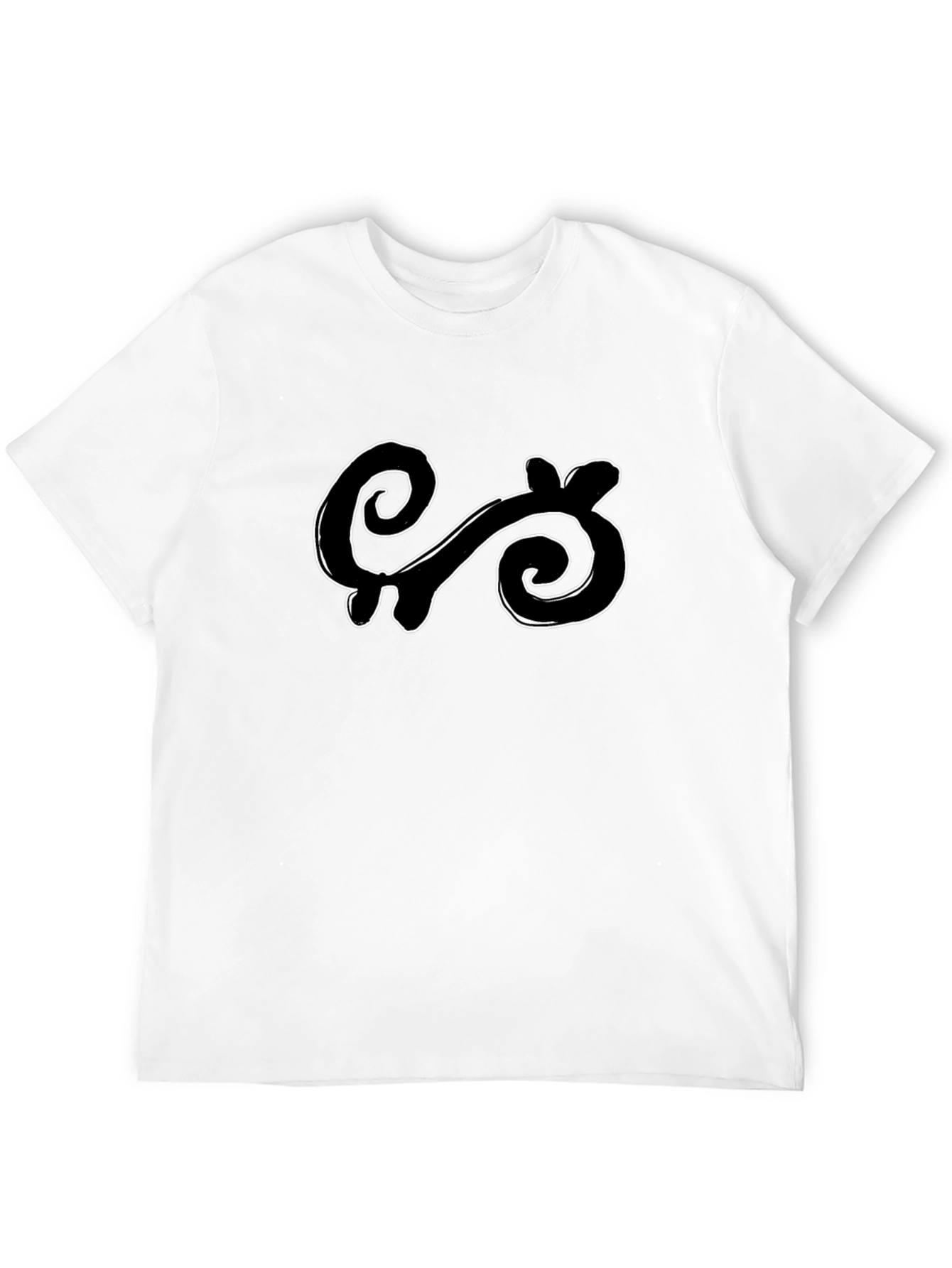 Black Unique Adinkra Symbol Graphic Tee - Black Cotton Casual T-Shirt view 12