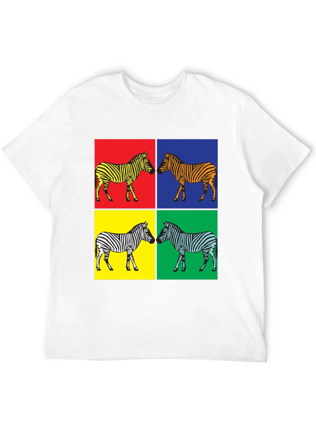 Black Pop Art Zebra Graphic Tee - Stylish Men's T-Shirt view 12