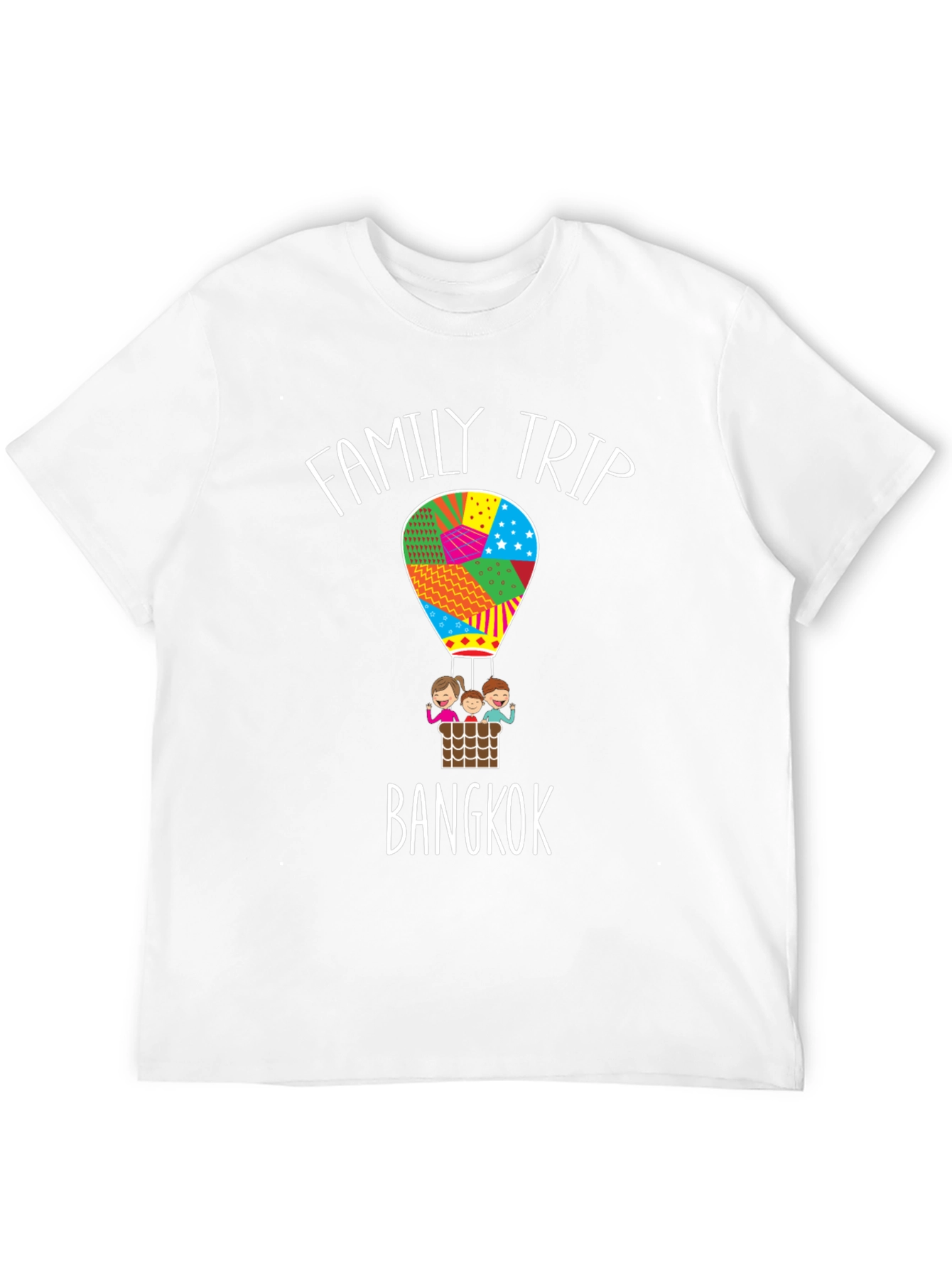 Black Family Trip Bangkok T-Shirt - Hot Air Balloon Design view 12