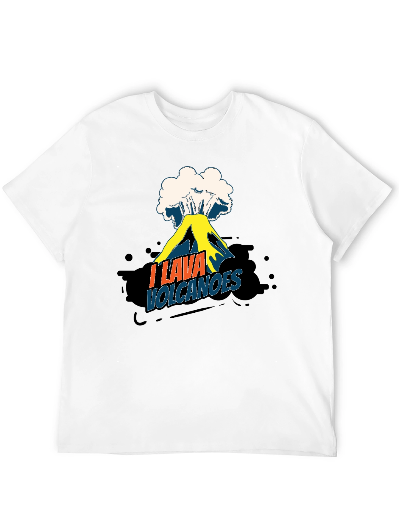 Black I Lava Volcanoes Funny Graphic Tee Shirt view 12