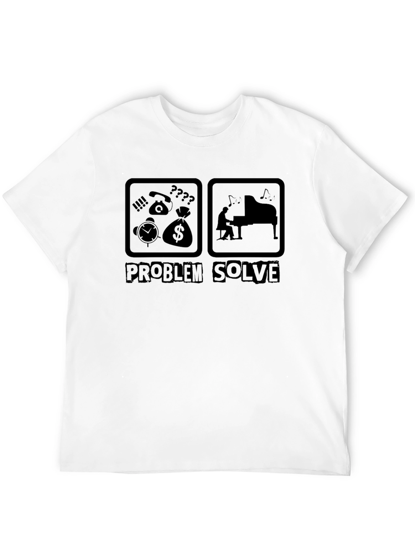 Black Problem Solver Black Graphic Tee view 12