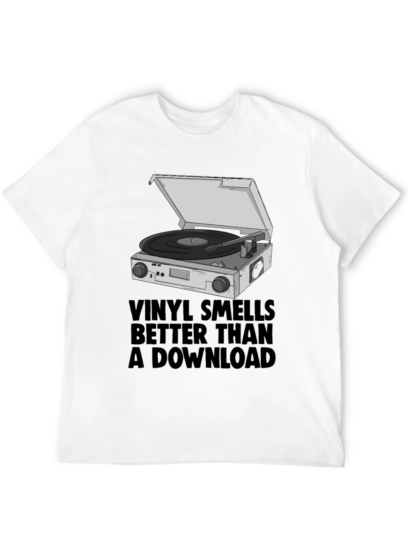 Black Vinyl Smells Better T-Shirt view 12