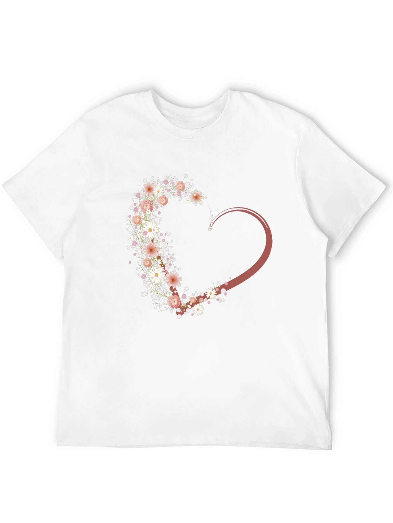Black Floral Heart Graphic Tee - Stylish Casual Wear view 12