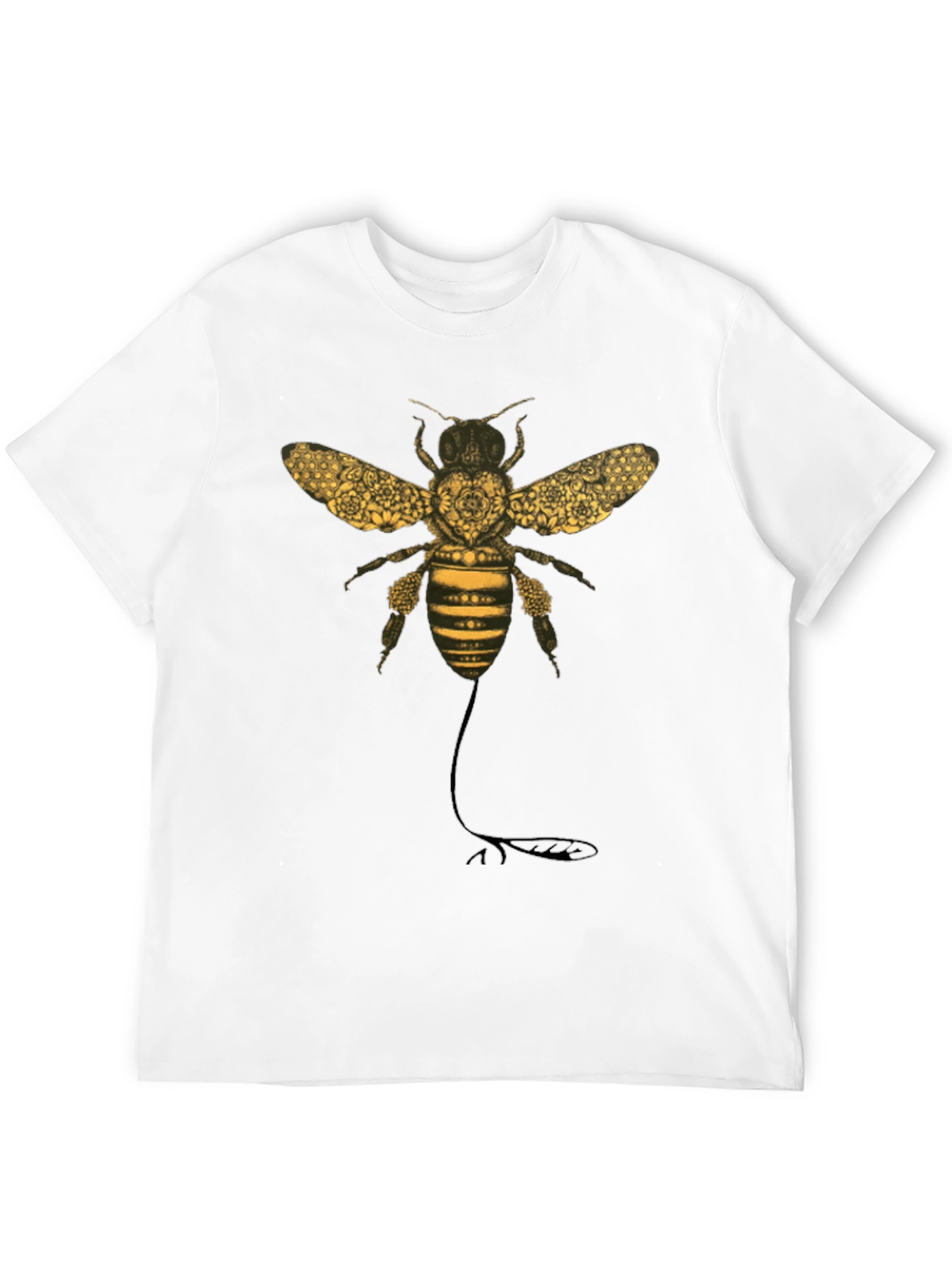 Black Bee Graphic T-Shirt - Black Cotton Blend view 12