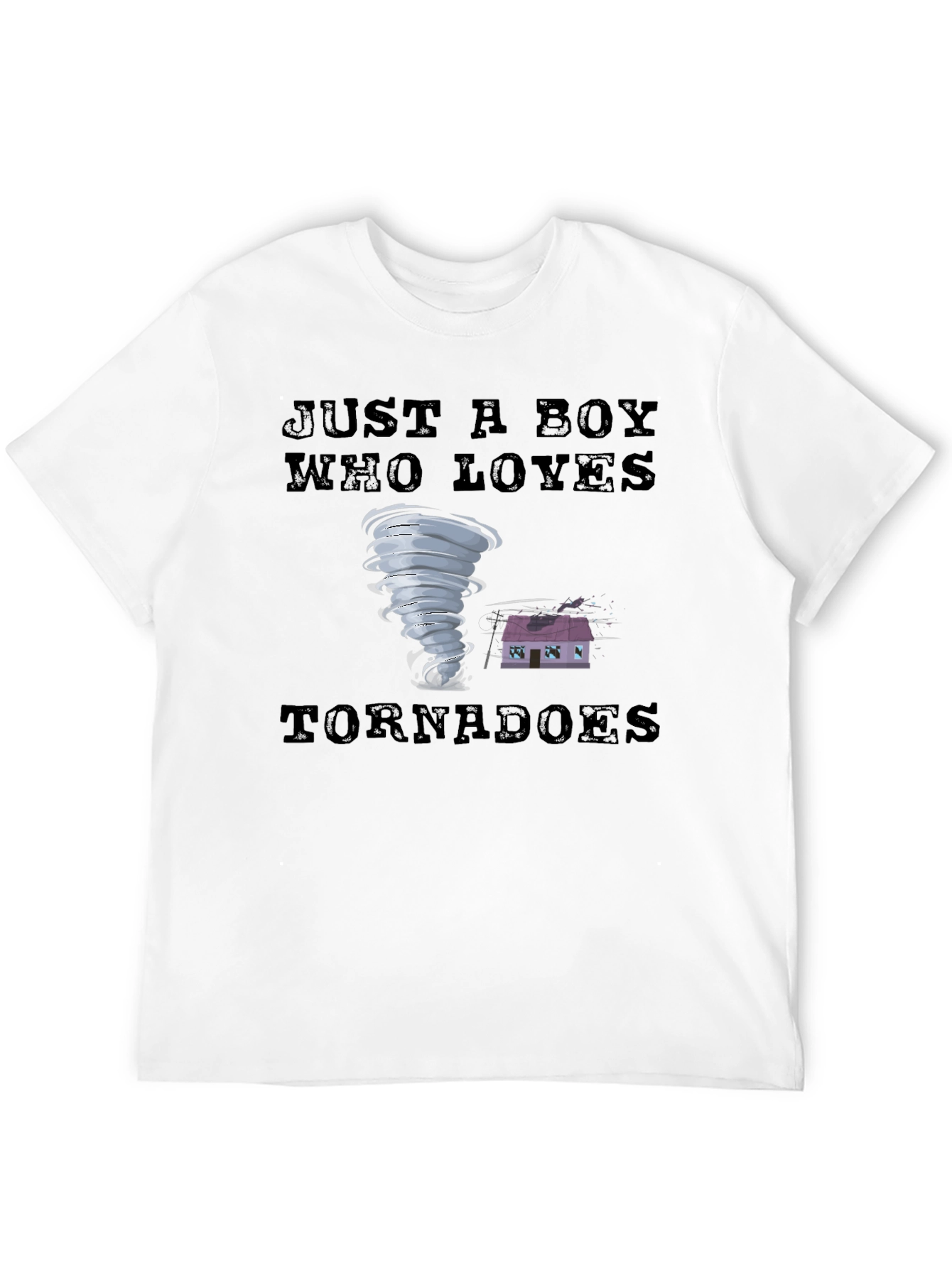 Black Just a Boy Who Loves Tornadoes T-Shirt view 12