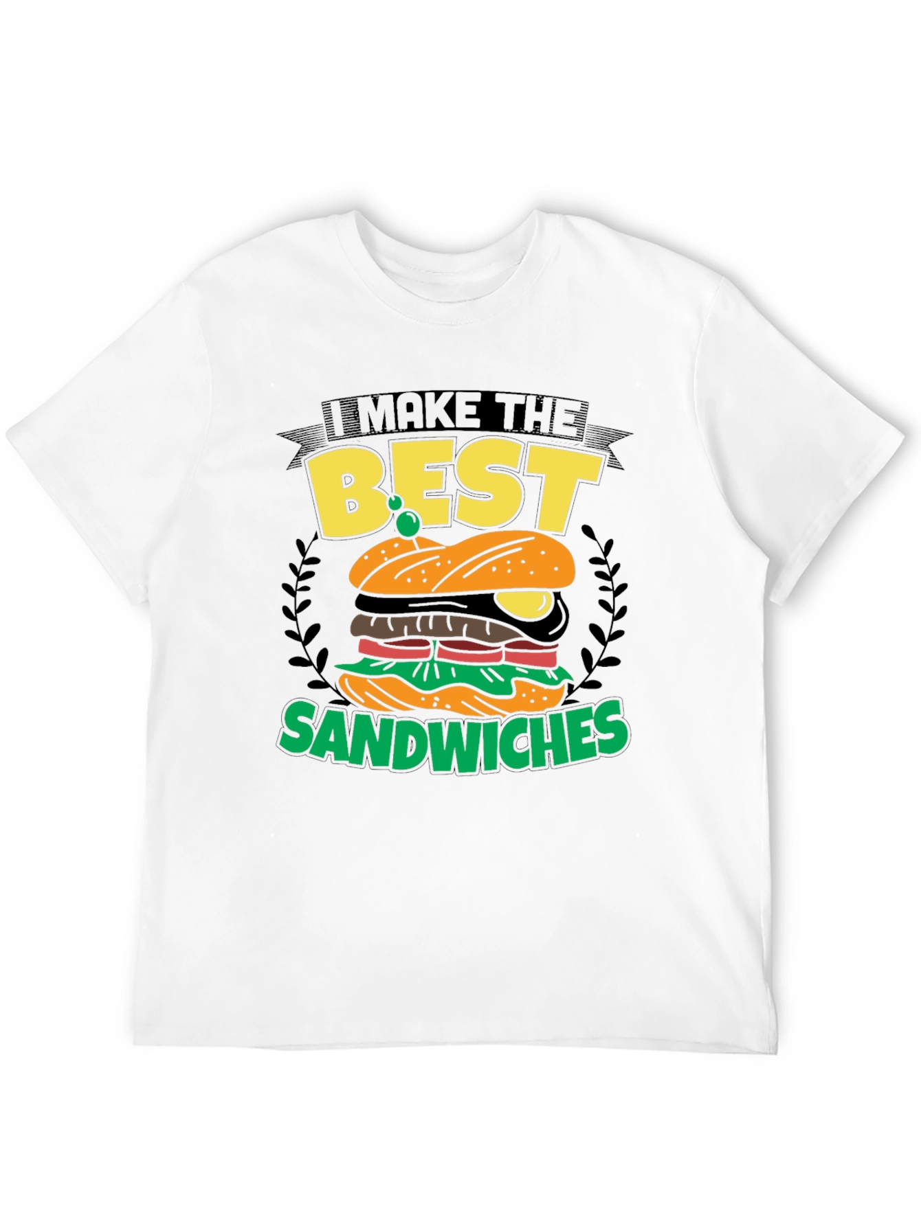 Black I Make the Best Sandwiches Black Graphic T-Shirt view 12