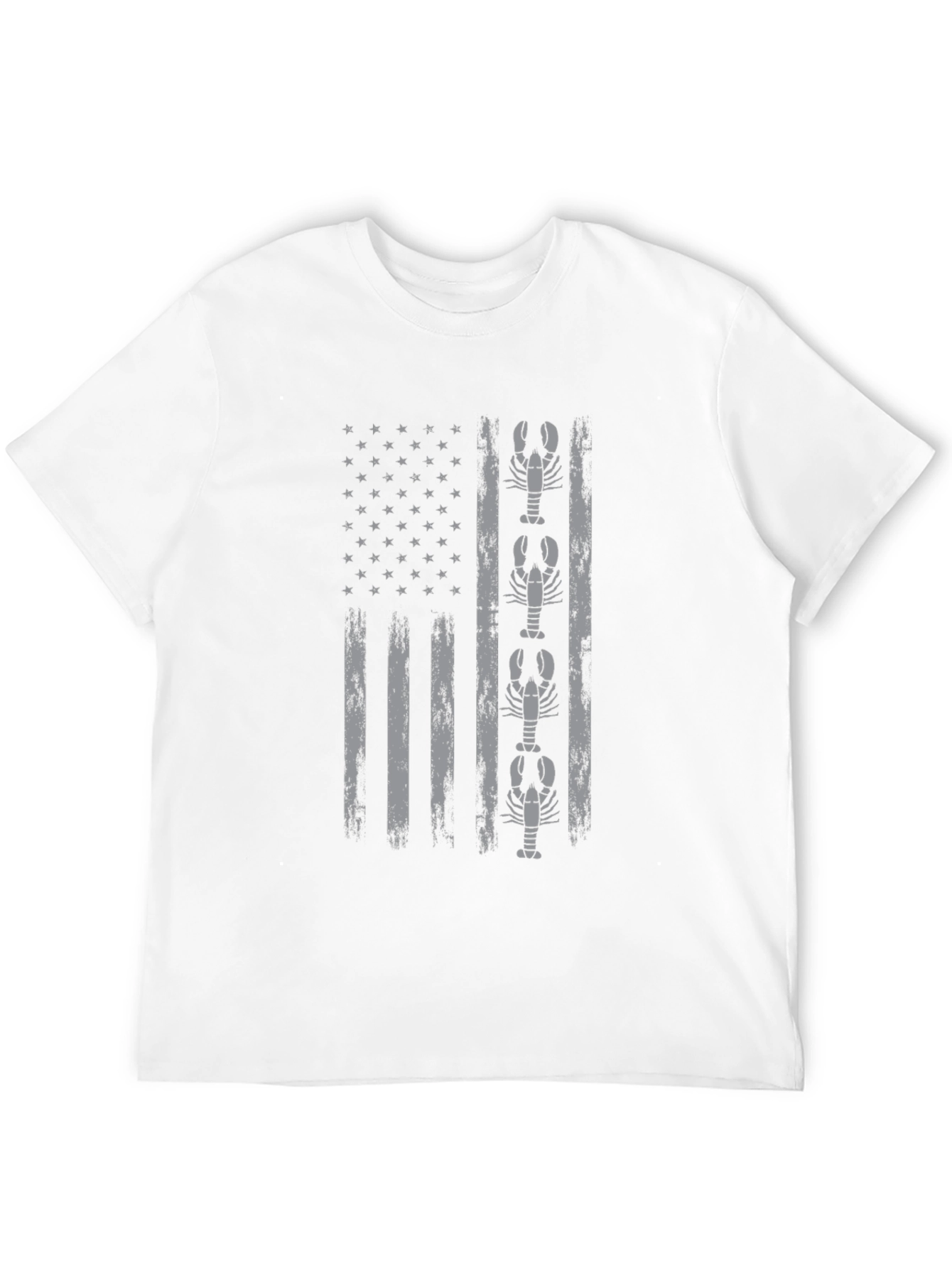 Black Lobster American Flag Graphic T-Shirt view 12