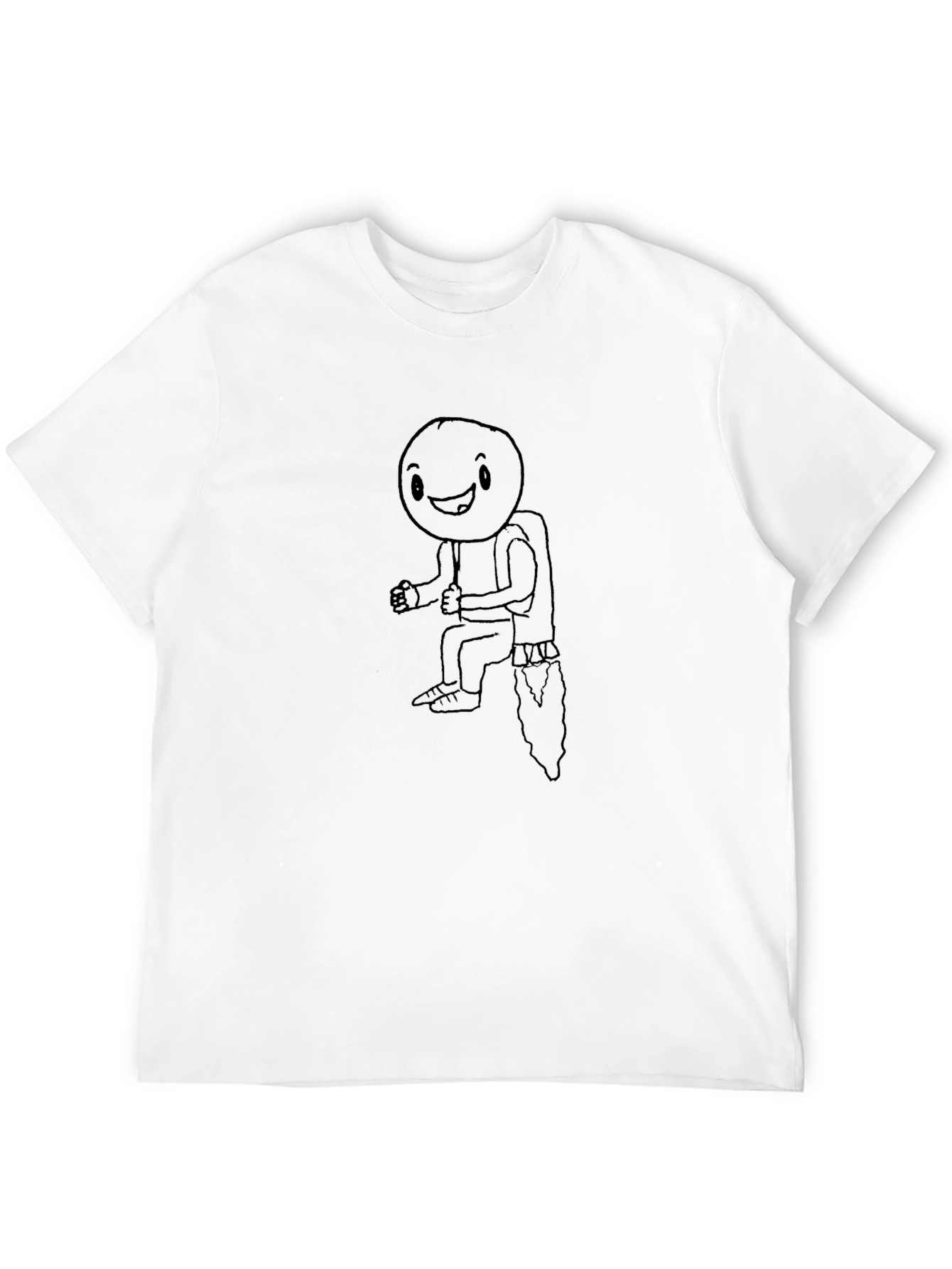 Black Funny Jetpack Cartoon T-Shirt view 12
