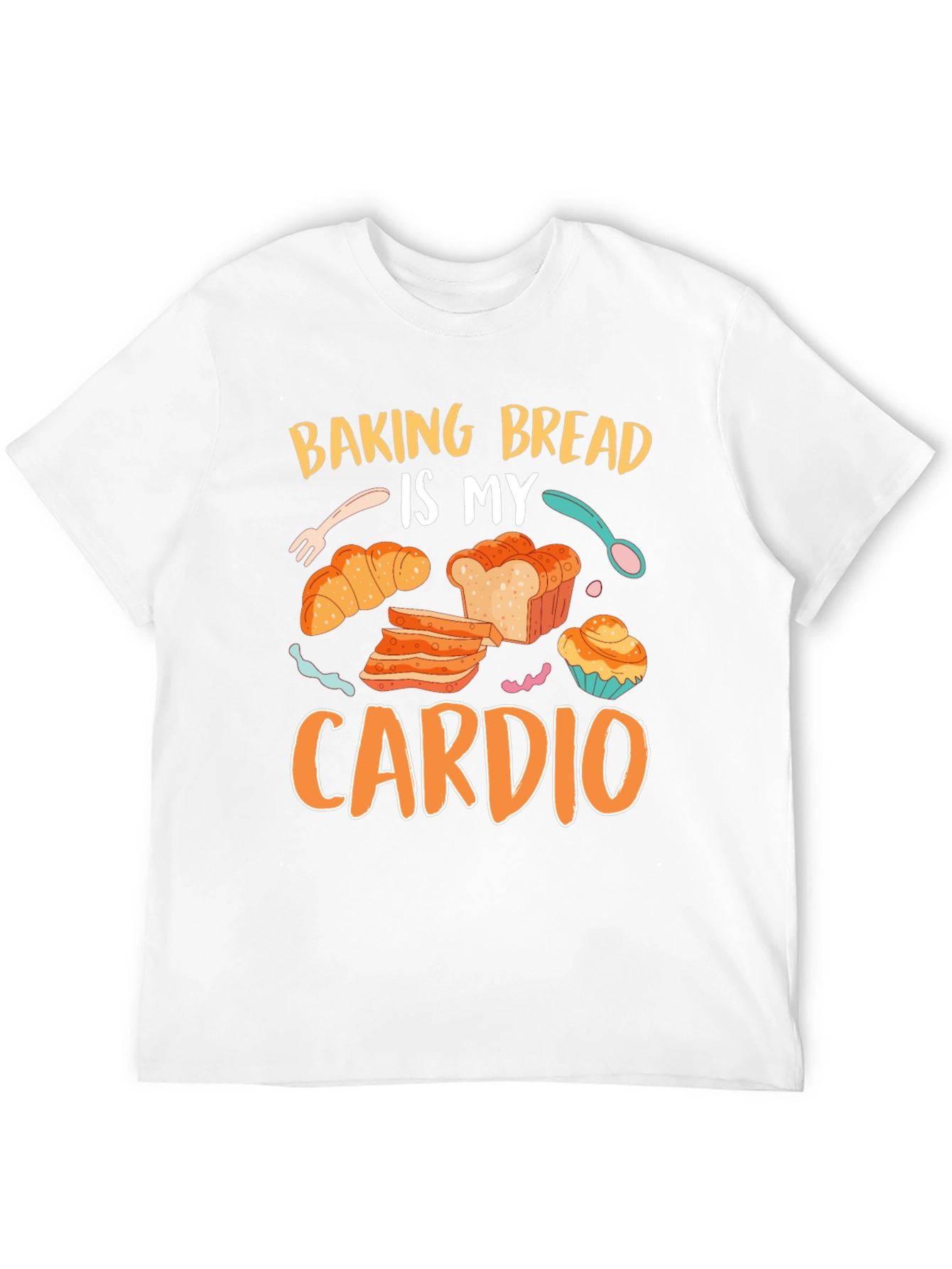 Black Baking Bread Is My Cardio Graphic Tee view 12