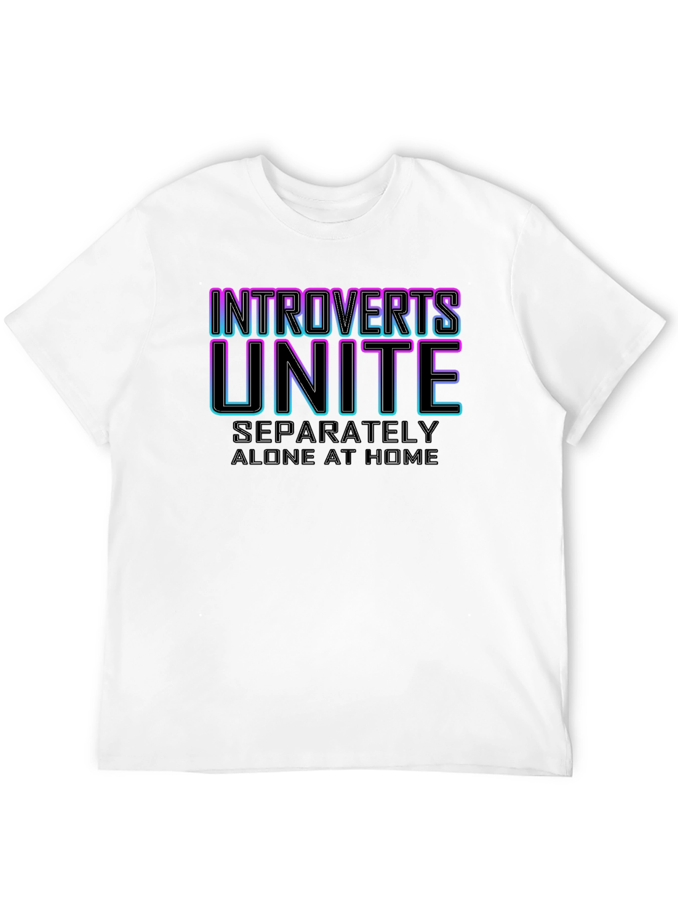 Black Introverts Unite Black T-Shirt view 12