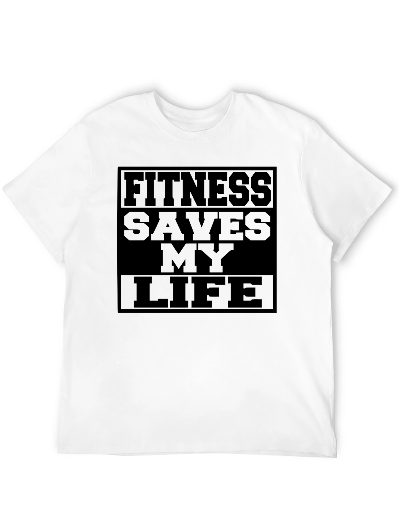 Black Fitness Saves My Life T-Shirt - Black Gym Motivation Tee view 12